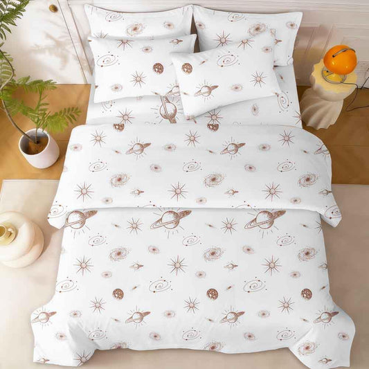 SDY 7Piece Galaxy Bedding,Space Comforter Twin and Sheet Set for Kids,Girls, Boys,Include 1Comforter，1Fitted Sheet，1Flat Sheet，2Pillowcases2 PillowShams