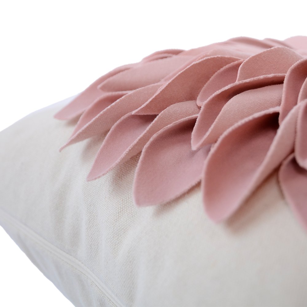 OiseauVoler Decorative Throw Pillow Covers Handmade 3D Flower Cushion Cover Cases Accent Pillowslip Square Gift Home Sofa Car Bed Room Decor 18 x 18 Inch Rose Gold