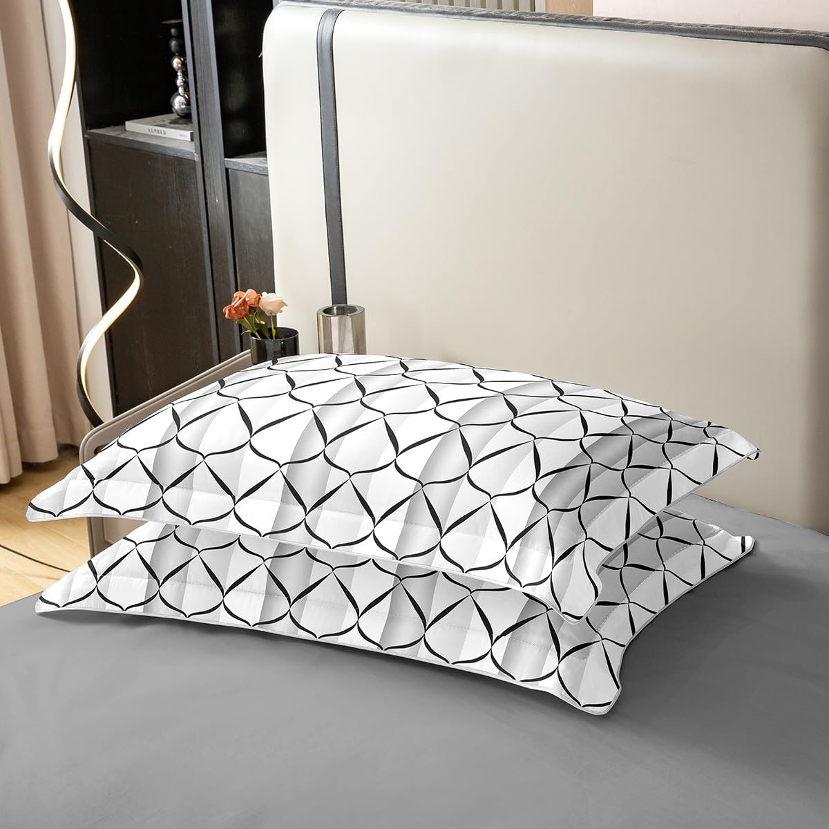 Erosebridal 100% Cotton White and Black Abstarct Duvet Cover Queen for Adult Women Men Geometric Striped Comforter Cover for Minimalists Aesthetic Lines Bedding Set Contemporary Modern Art Bed Set