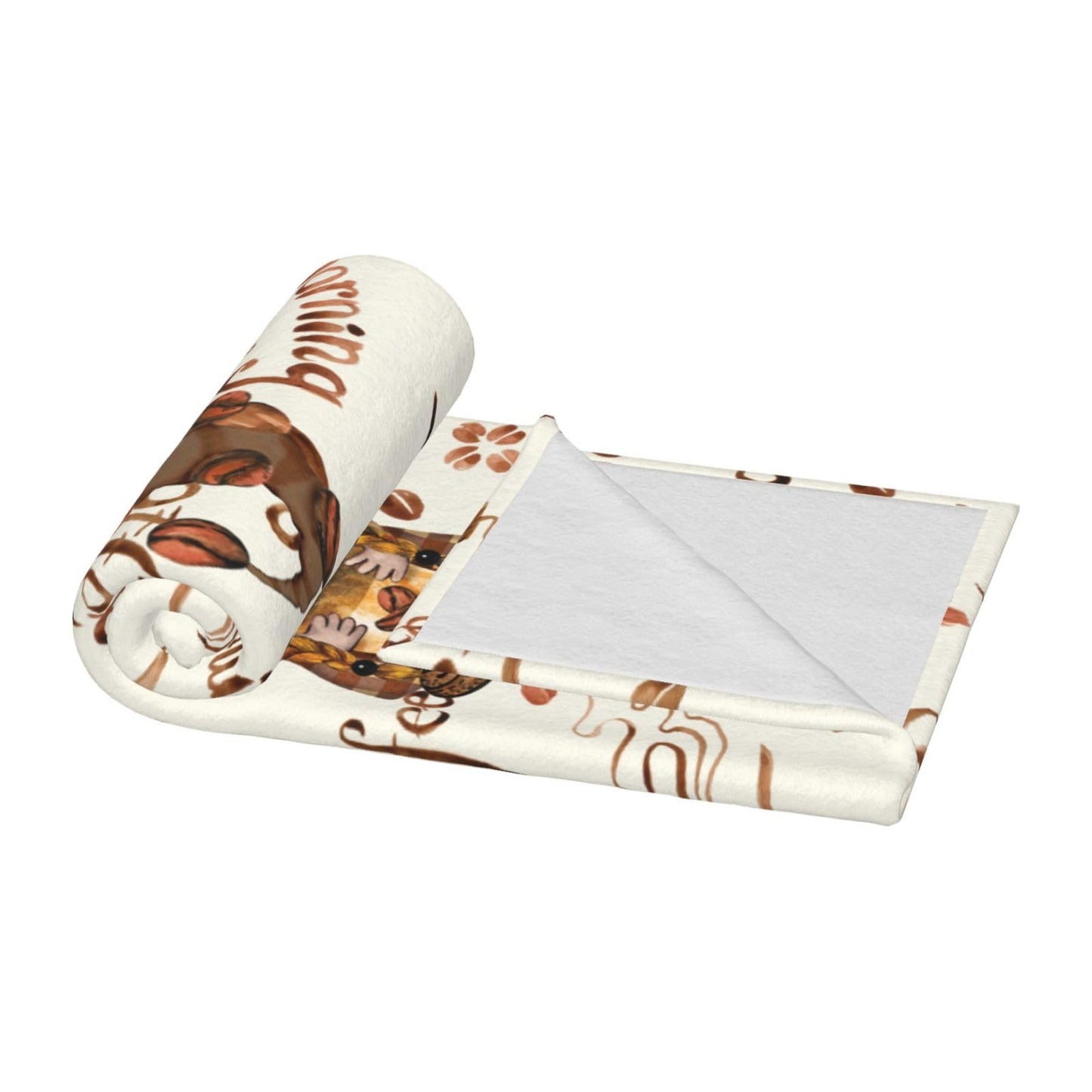 Oplp Coffee Bean Funny Coffee Gnomes Throw Blanket for Bed Sofa Couch Fleece Blankets Lightweight Soft Cozy 50"x40"