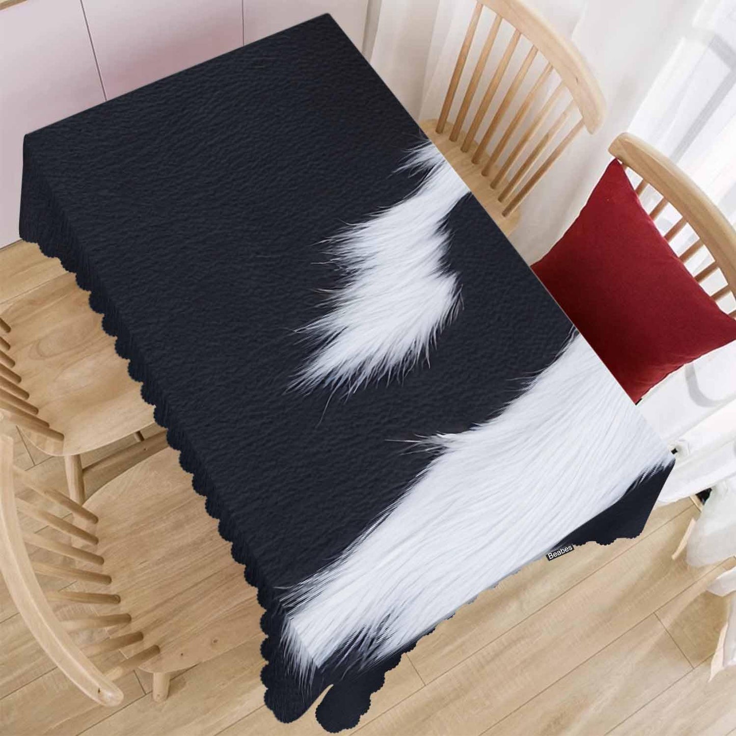 Beabes Cow Print Table Covers Farm Cattle Cowhide Cow Spots Heavy Weight Tablecloth Picnic Table Cloth for Kitchen Dinning Tabletop Outdoor BBQ Buffet Rectangle 52x70 Inch