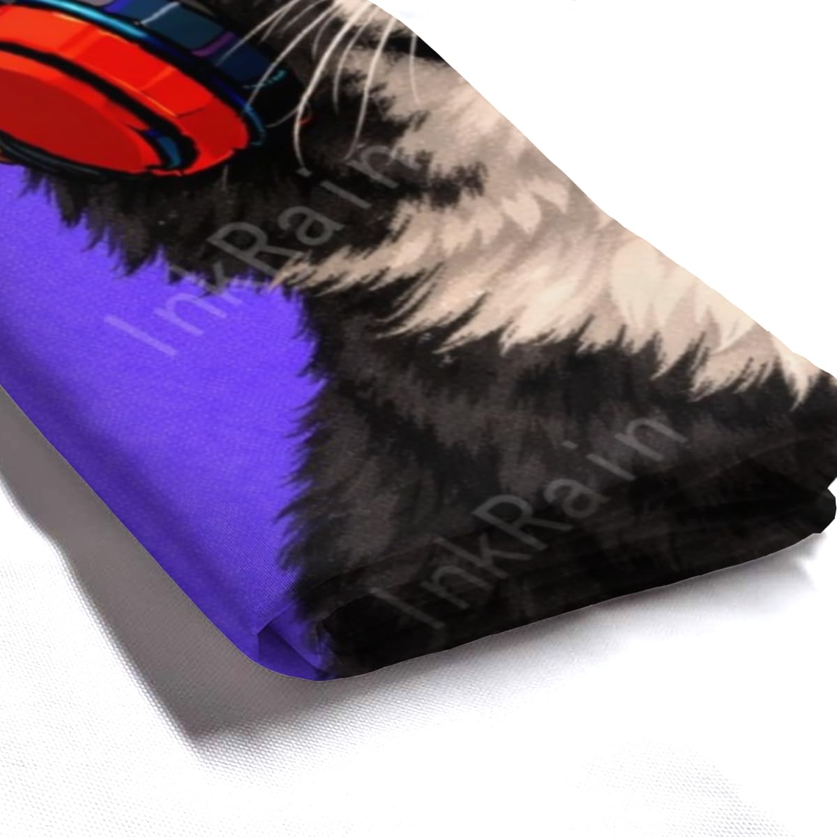 InkRain Funny Shower Curtain with 12 Hooks Tuxedo Cat with Headphones Bathroom Decor Waterproof Polyester Fabric Machine Washable Bath Curtain 72x72 Inch