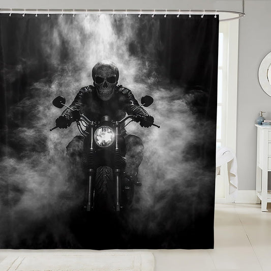 Feelyou Boys Girls Dirt Bike Shower Curtain Racing Motocross Bath Curtain Kids Motorcycle Bathroom Shower Curtain Set Motorbike Teens Bathroom Accessories Bedroom Decor 72"x72"