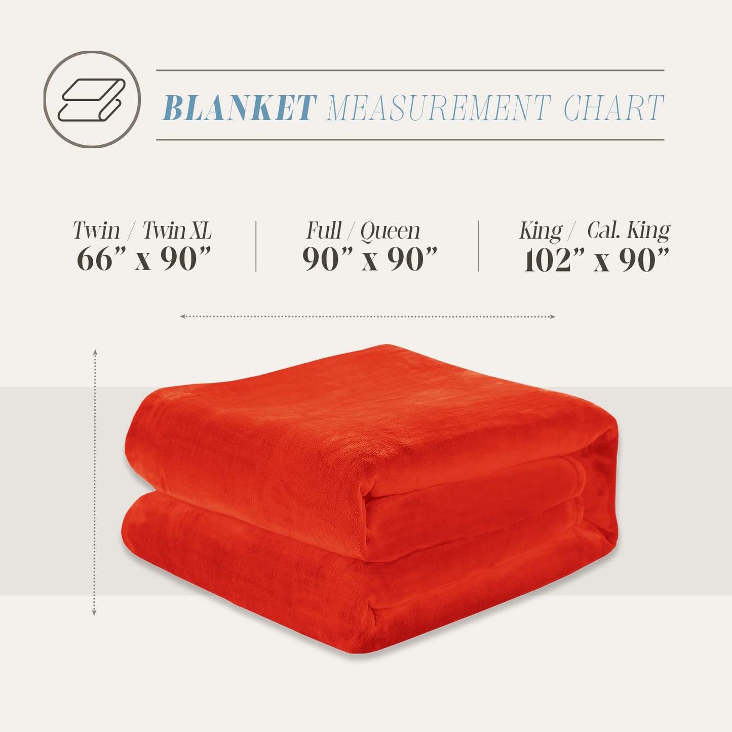 Elegant Comfort Luxury Velvety Feel Blanket, All-Season Lightweight Blanket, Ultra Plush, Soft, Cozy-Fuzzy Flannel Fleece for Couch, Sofa, Bed, Travel, Solid Design, Full/Queen, Orange
