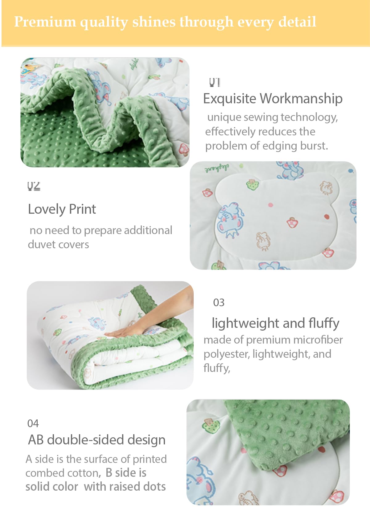 cutie pumpkin Toddler Comforter 47x59 Inch, Lightweight Down Alternative Quilted Blanket for Crib & Toddler Bed, Soft Minky Dots Baby Quilt, Machine Washable Year-Round Bedding