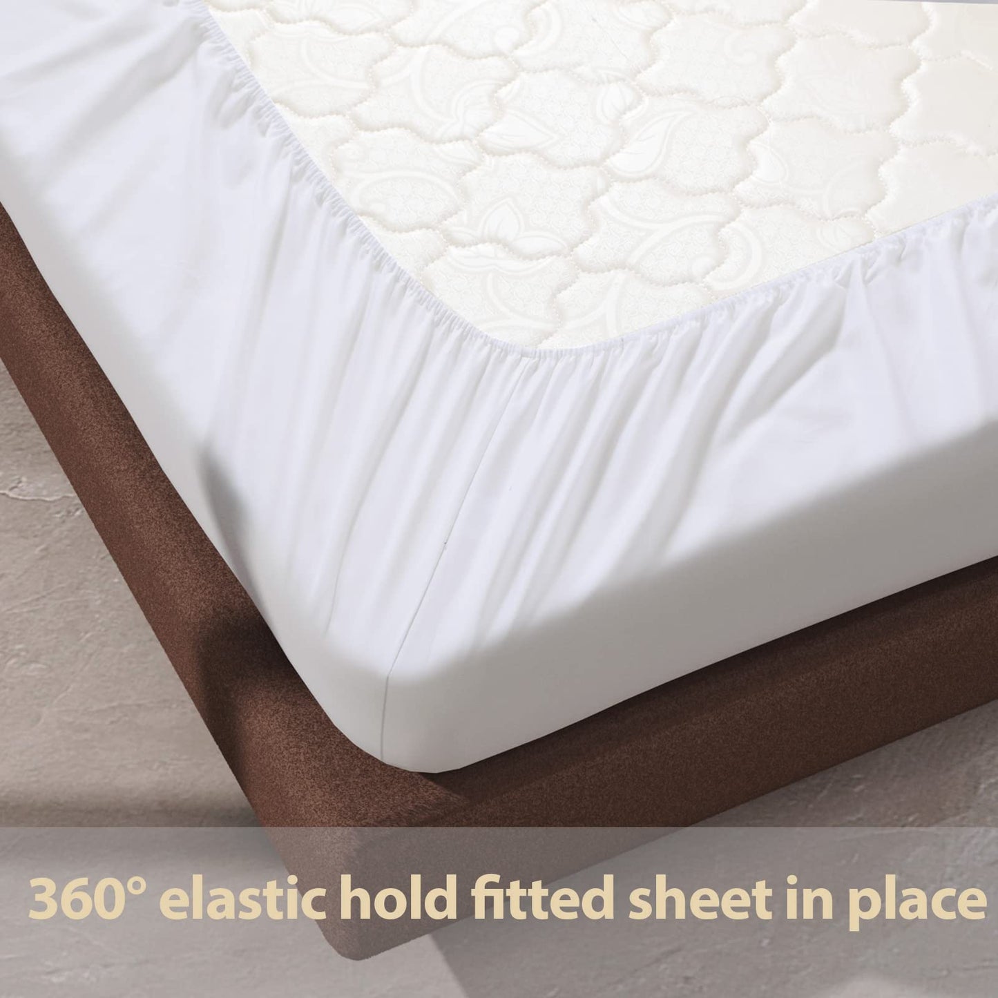 100% Egyptian Cotton Fitted Sheet Full Size White, 600 Thread Count, 8-16" Deep Pocket Sheet, Soft & Elastic Sateen Weave Bottom Sheet for Hotel & Home (White, 1 Pack Fitted Sheet Only, Full)