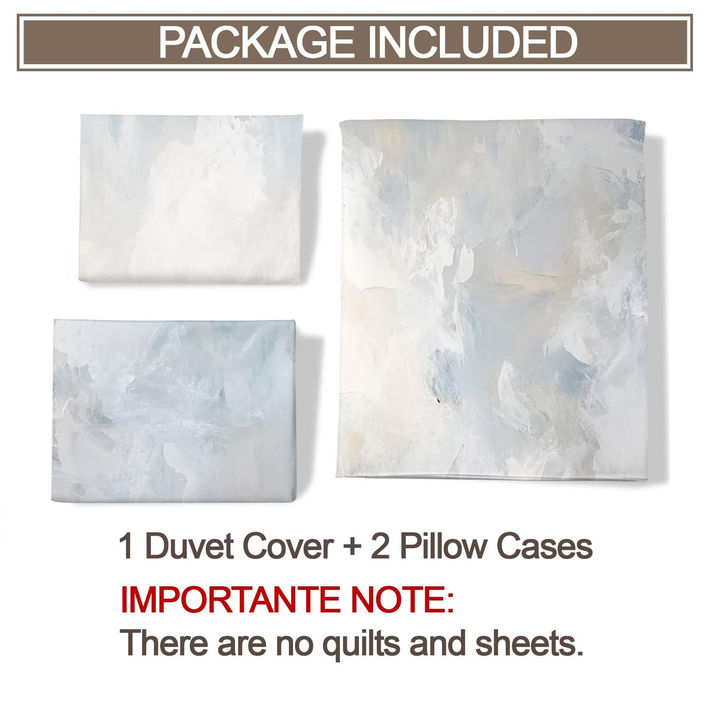 PAISUOQ Abstract Duvet Cover Full Size, Grunge Style Bedding, 3 Piece, Soft Microfiber Patterned Comforter Cover with Zipper Ties & 2 Pillowcase, Blue & Gray Bedroom Decor & Gifts