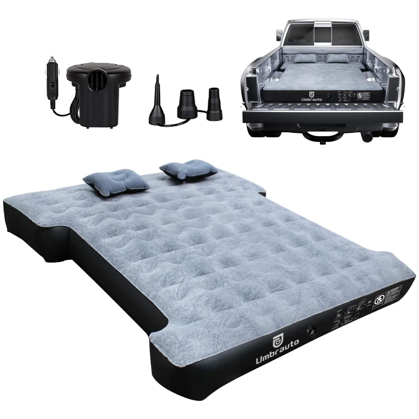 Umbrauto Inflatable Truck Bed Air Mattress for Full Size Short Truck Beds, 5.5-5.8ft, with Pump & Carry Bag. Perfect for Outdoor Adventures