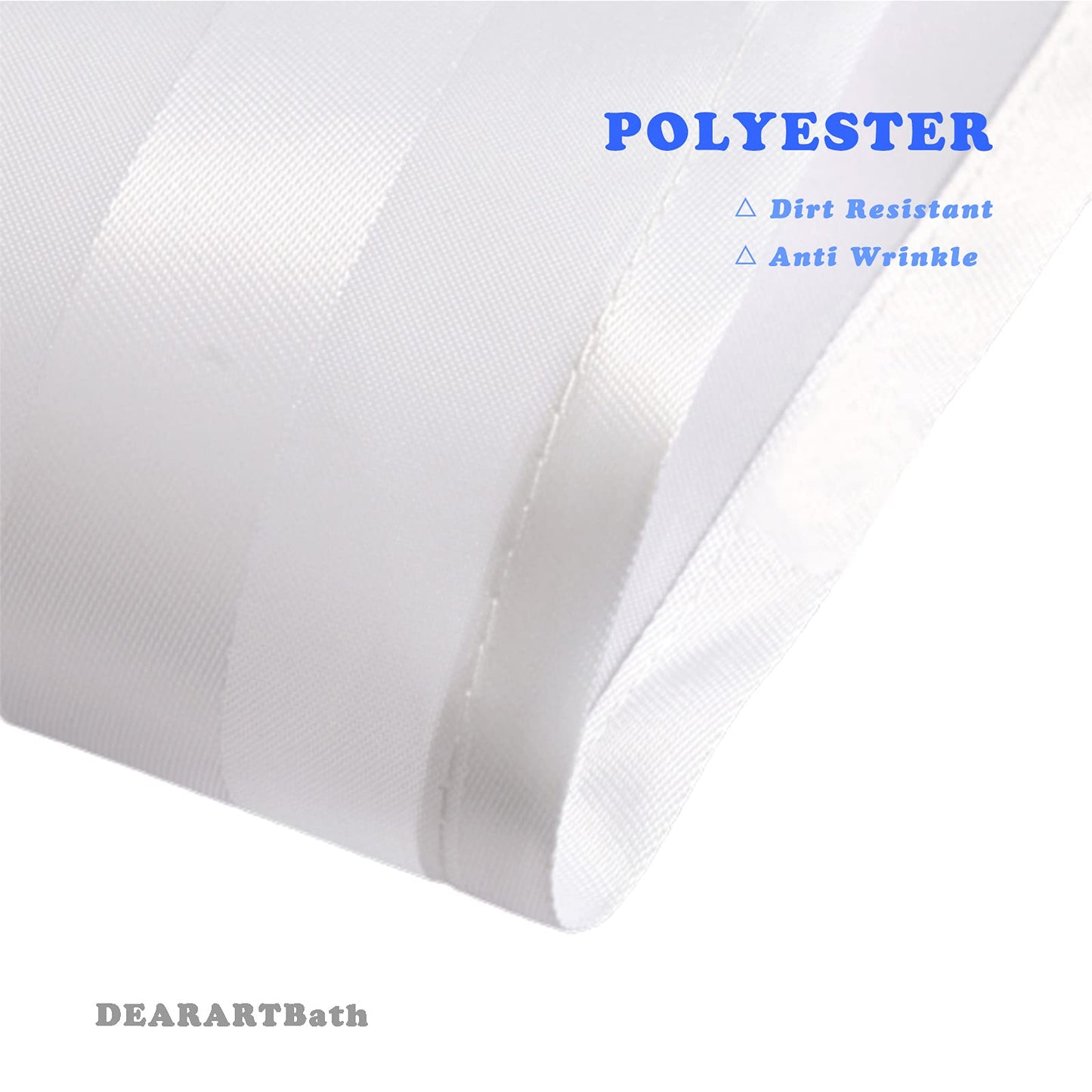 DEARARTBath Bright White Shower Curtain Liner 72'' × 72''inch Thicken Cloth Shower Curtains with Grommet and Hooks, Quick Dry Waterproof Washable Easy Care