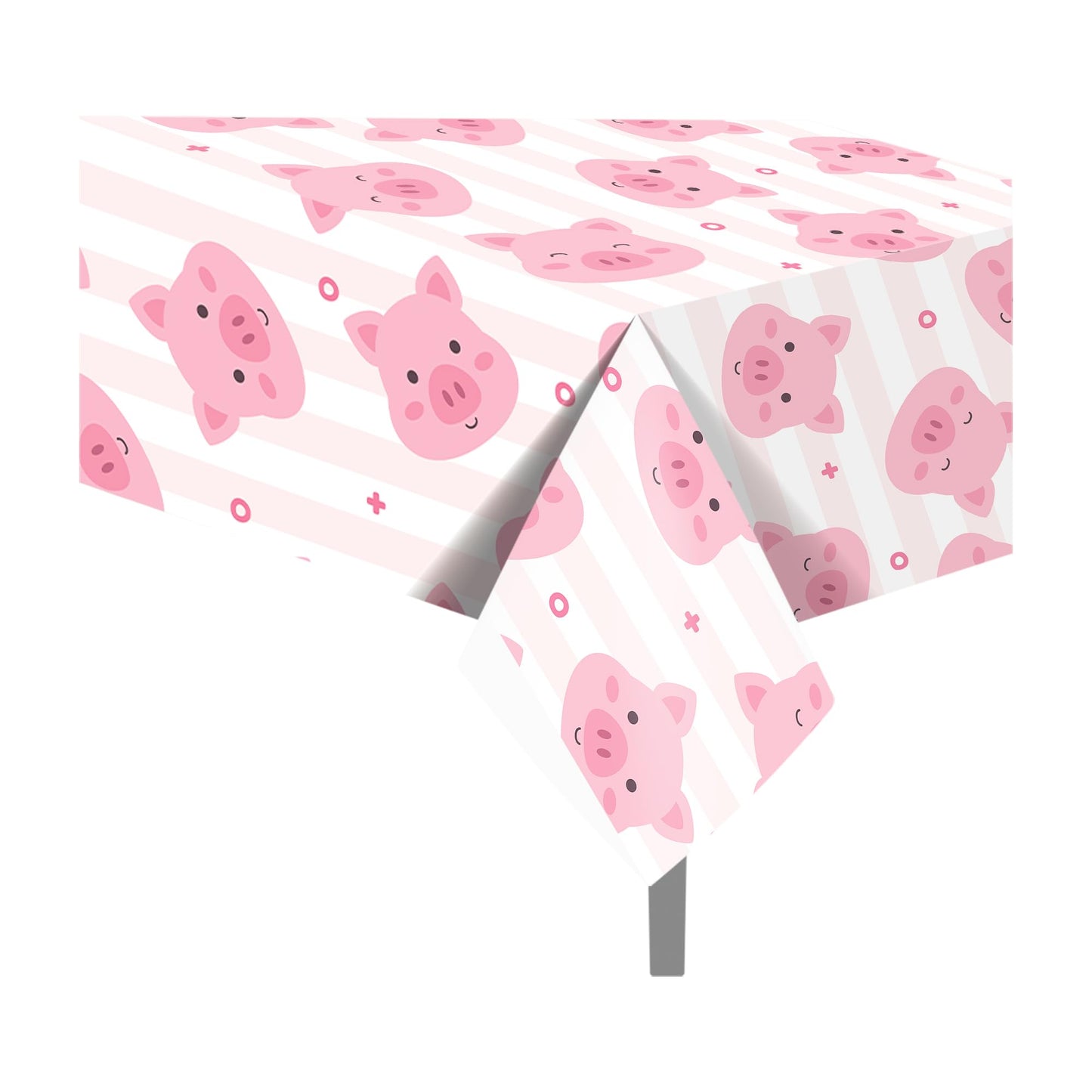 CC HOME 1Pc Pink Pig Party Plastic Tablecloth 54 x 87 Inch Farm Animal Long Rectangular Table Cover for Buffet, Cute Piggy Baby Shower Party Holiday Dinner, Picnic Tablecloth for Kitchen Event Use