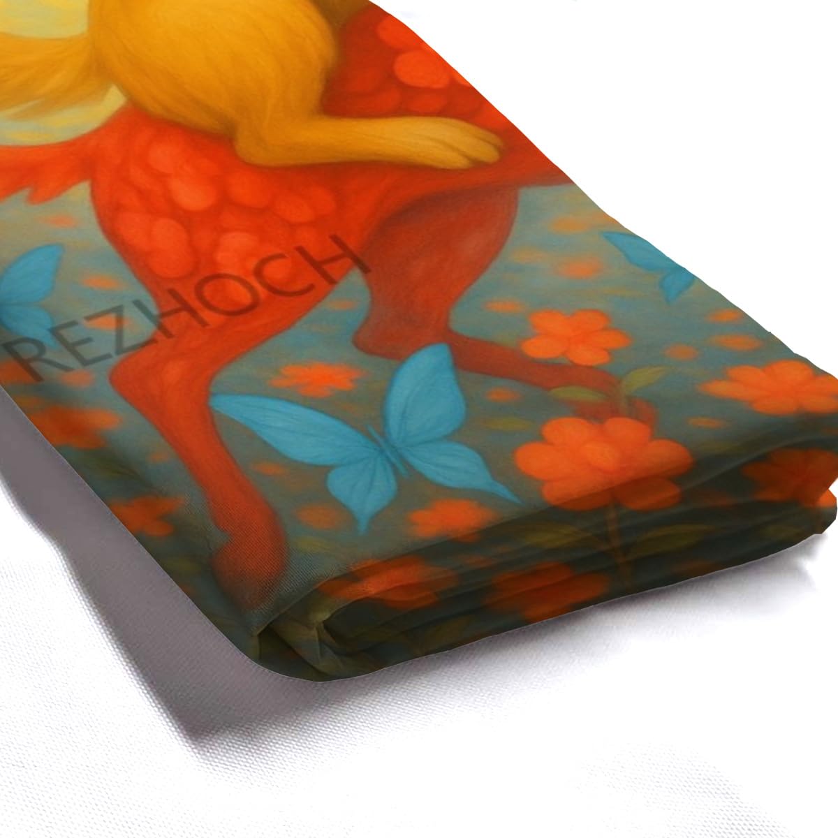 REZHOCH Cute Deer Shower Curtain Golden Retriever Fantasy Animal Butterfly Flower Durable Waterproof Fabric Bathtub Sets All Season Home Bathroom Decoration 72x72inch with 12 Hooks