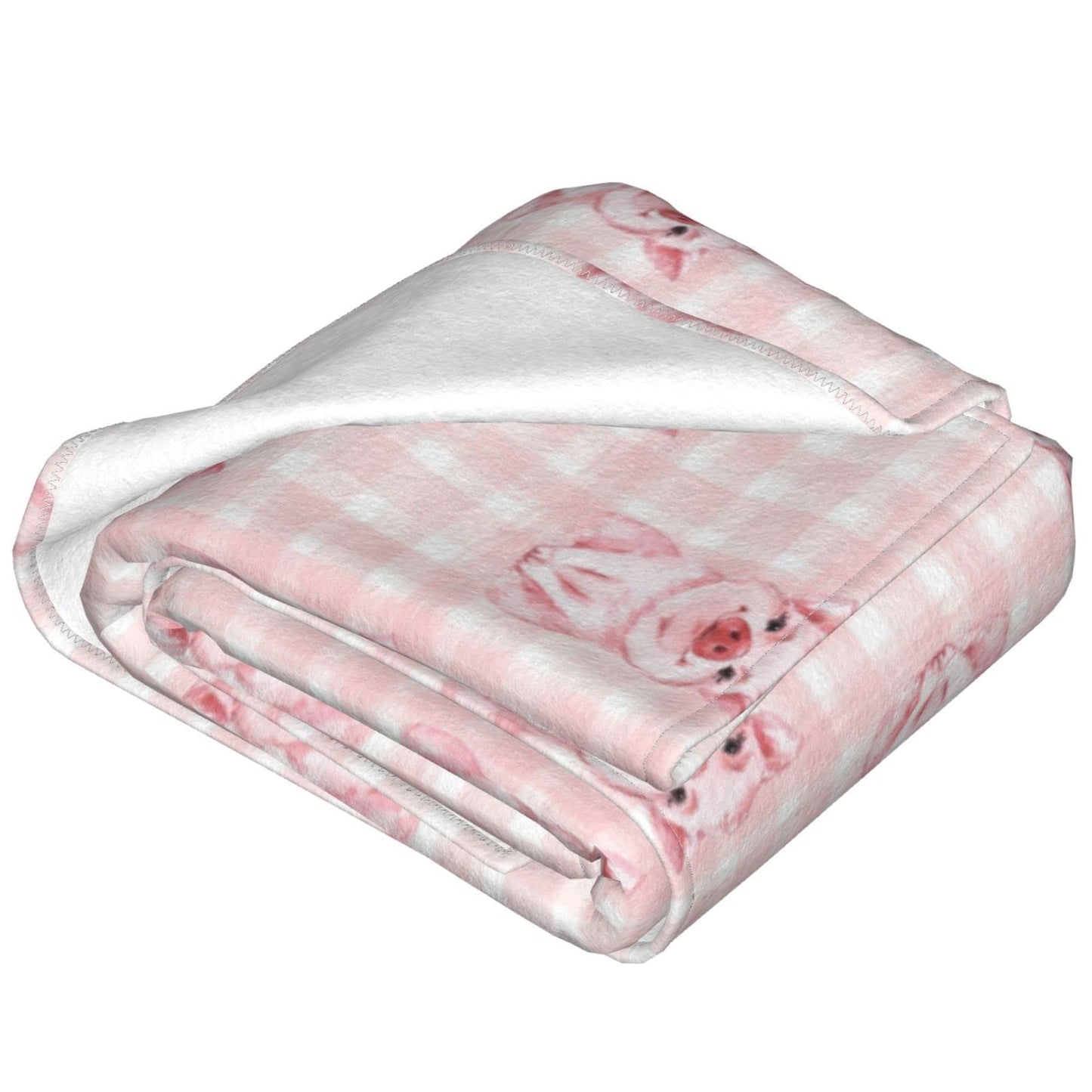 Cute Pink Pig Piggy Throw Blanket Soft Bed Blankets Lightweight Cozy Plush Flannel Fleece Blanket for Sofa Couch Bedroom 60"x50"