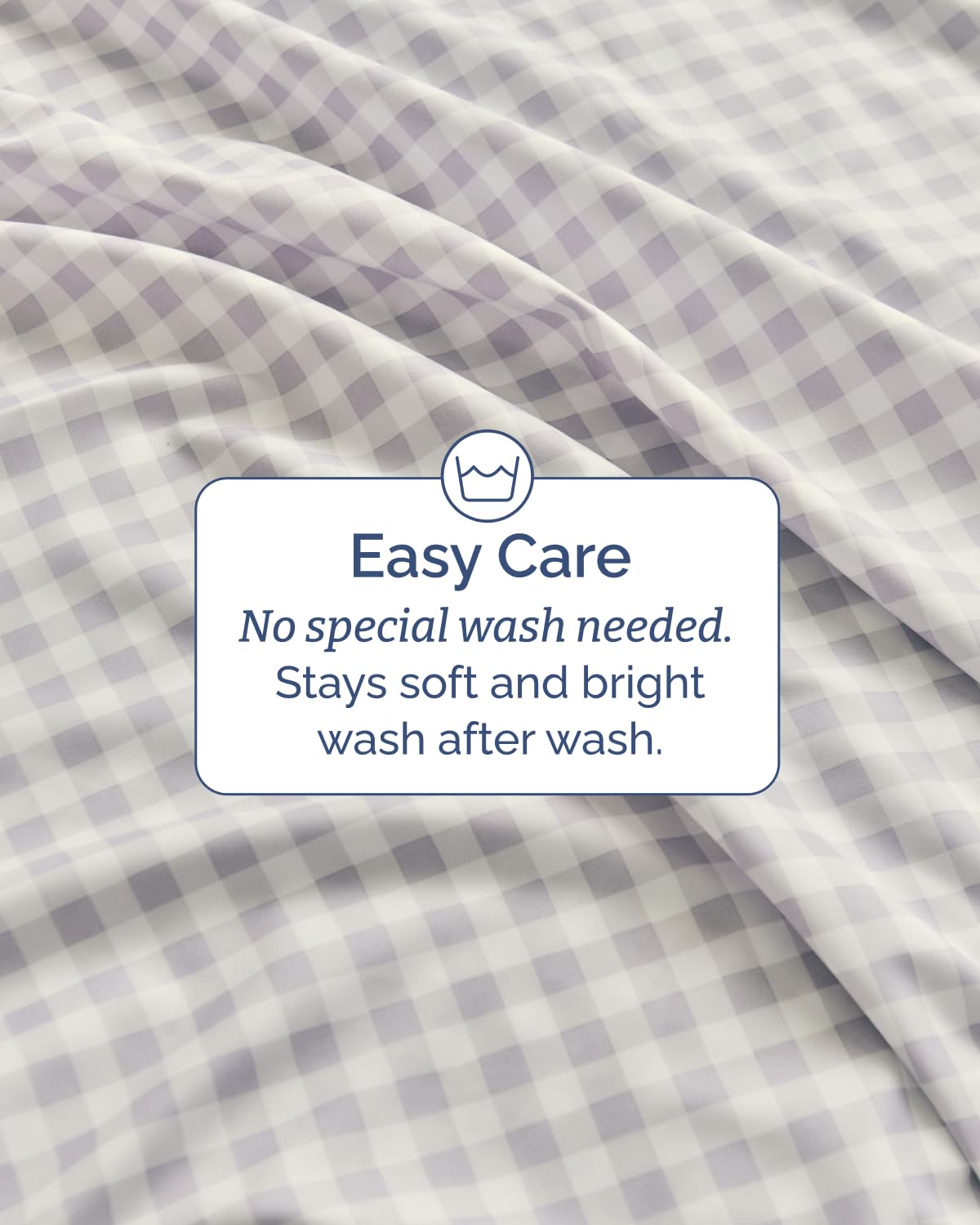 Grey Gingham Sheets - 1 Flat & 1 Fitted Sheet & 2 Pillowcases w/ Deep Pockets - Grid, Plaid, Checkered Pattern Bed Set - Wrinkle & Fade Resistant - Ultra-Soft, Breathable and Cooling - Full Size