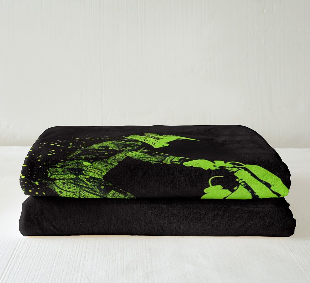 Feelyou Motocross Rider Fleece for Sofa Bed Couch Extreme Sports Theme Plush Dirt Bike Motorbike Sherpa Blanket Throw Blanket Green Black Room Decor Fuzzy 50"x60"