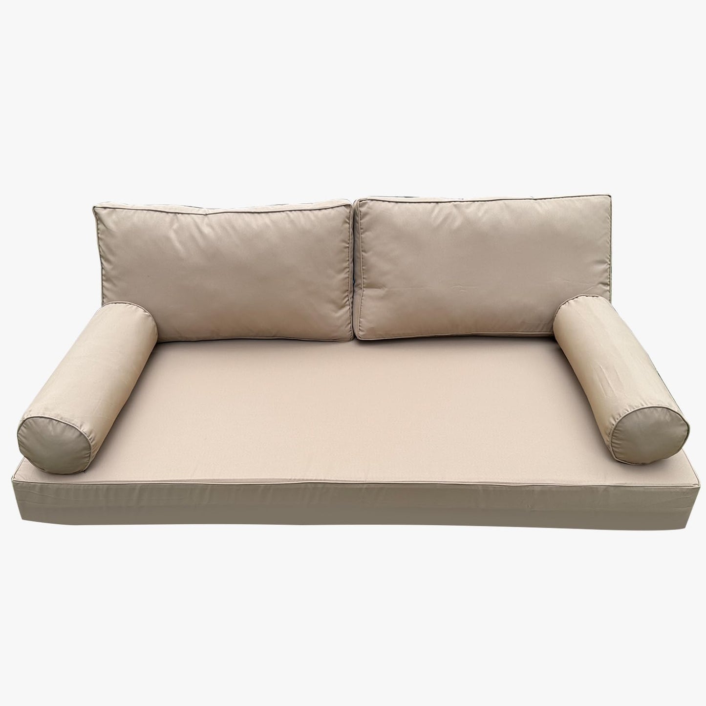 YAQSFGRZ Outdoor Daybed Cushion Cover Twin,Daybed Mattress Bolster Pillow Fitted Sheet Cover,Twin Size Outdoor Daybed Cushion Cover（Cover ONLY Size 6" D x 75" W x 39" H, Earth Yellow