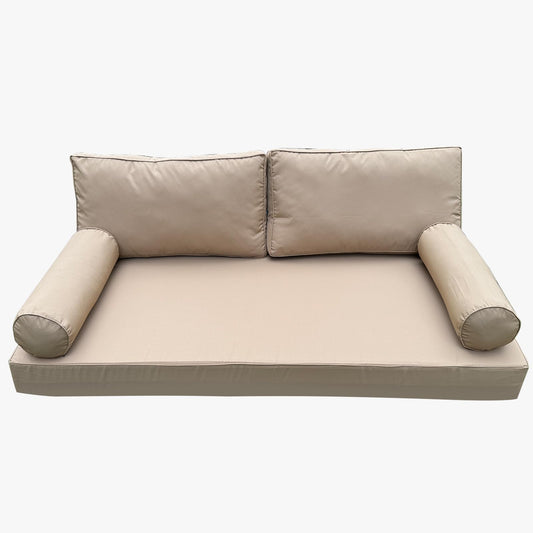 YAQSFGRZ Outdoor Daybed Cushion Cover Twin,Daybed Mattress Bolster Pillow Fitted Sheet Cover,Twin Size Outdoor Daybed Cushion Cover（Cover ONLY Size 6" D x 75" W x 39" H, Earth Yellow