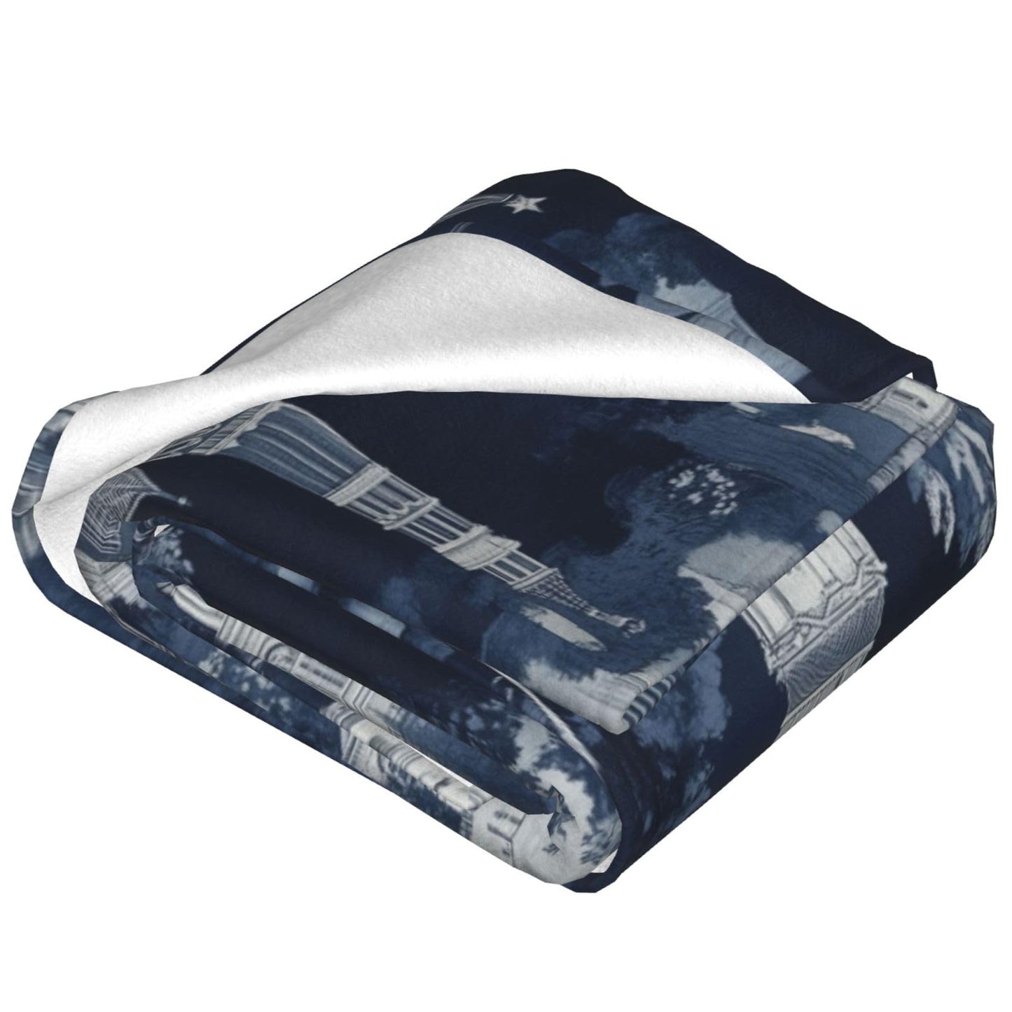 JXDXHCW Throw Blanket Small Size 50"X40" Inches Dark Blue City Architecture Soft Cozy Lightweight Blankets for Boys and Girls