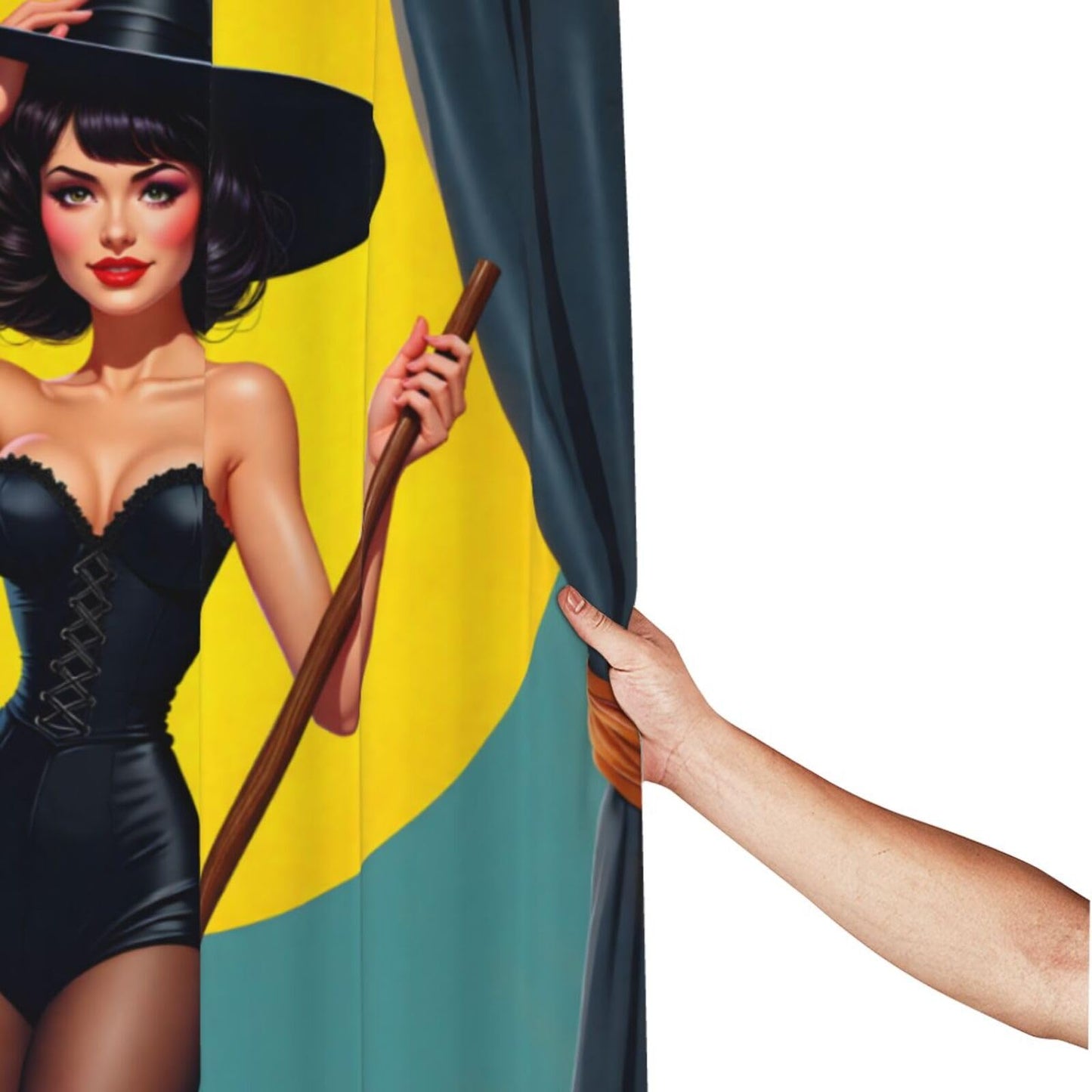 HEILIVIO Shower Curtain Halloween Witch Waterproof Fabric Stylish Durable Bathroom Decor,Quick-Dry,60x72inches,Includes Hooks