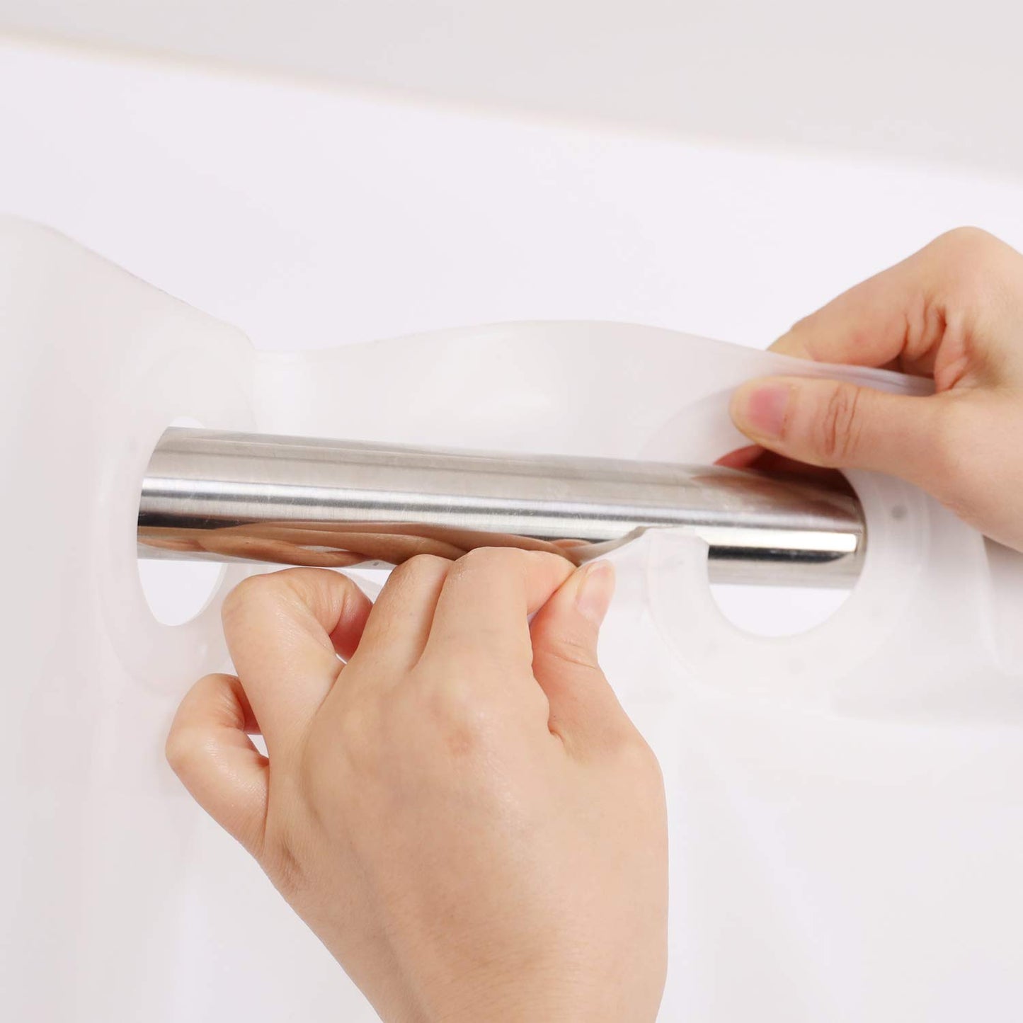 River Dream Hotel Grade No Hooks Needed Waterproof Shower Curtain or Liner,Frost (PEVA, 71" x 74")