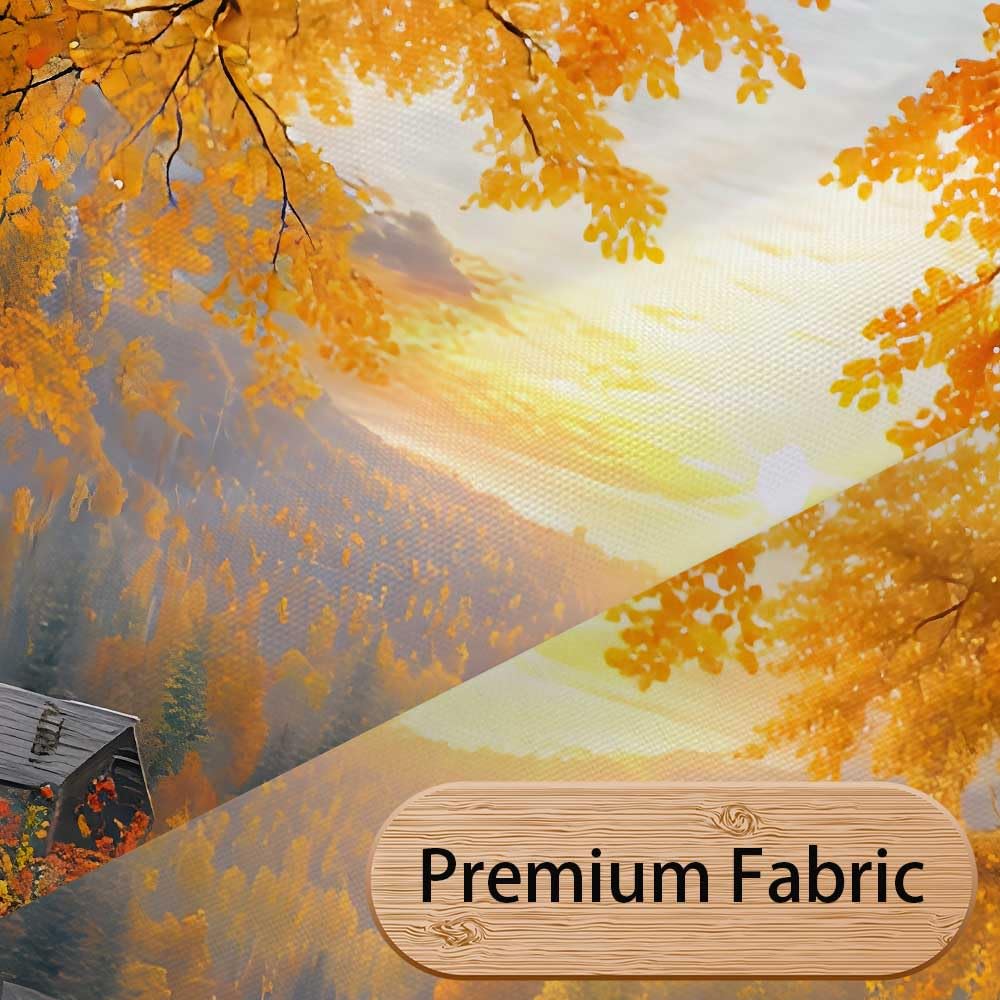 MDDGKH Fall Shower Curtains for Bathroom, Pathway in The Woods Autumn Tree Pumpkin Harvest Thanksgiving Shower Curtain, Cloth Fabric Bath Decor Set with Hooks, 71 x 71 Inch