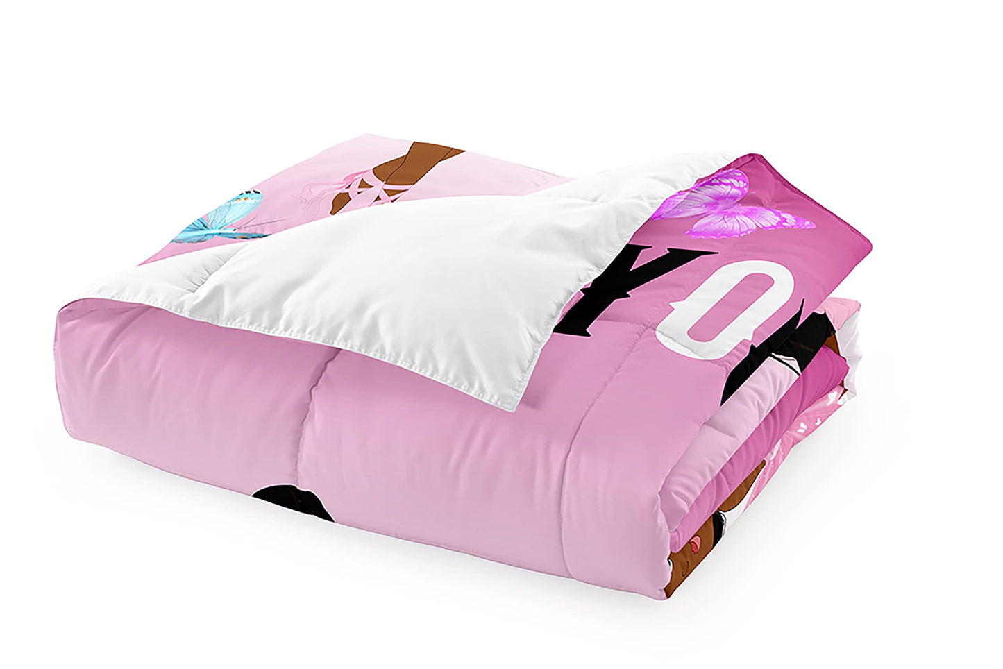 African American Ballerina Comforter Set Black Girls Bedding Set Ultra Soft Microfiber Breathable Pink Comforter Set Kids Comforter Sets For Girls for Princess Room Decor Twin with 1 Pillowcase
