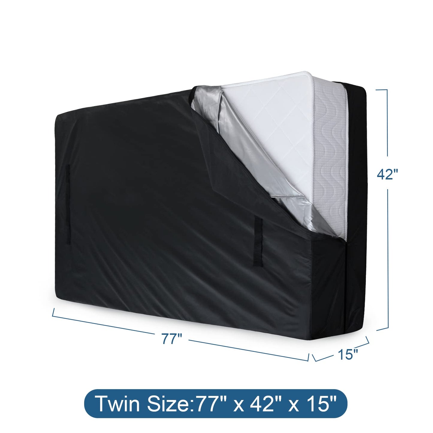 Mattress Bags for Moving and Storage Twin Size, Waterproof Mattress Protector Mattress Cover with Heavy Duty Handles, Strong Zipper, Reusable Thick Moving Supplies & Moving Bags, Black
