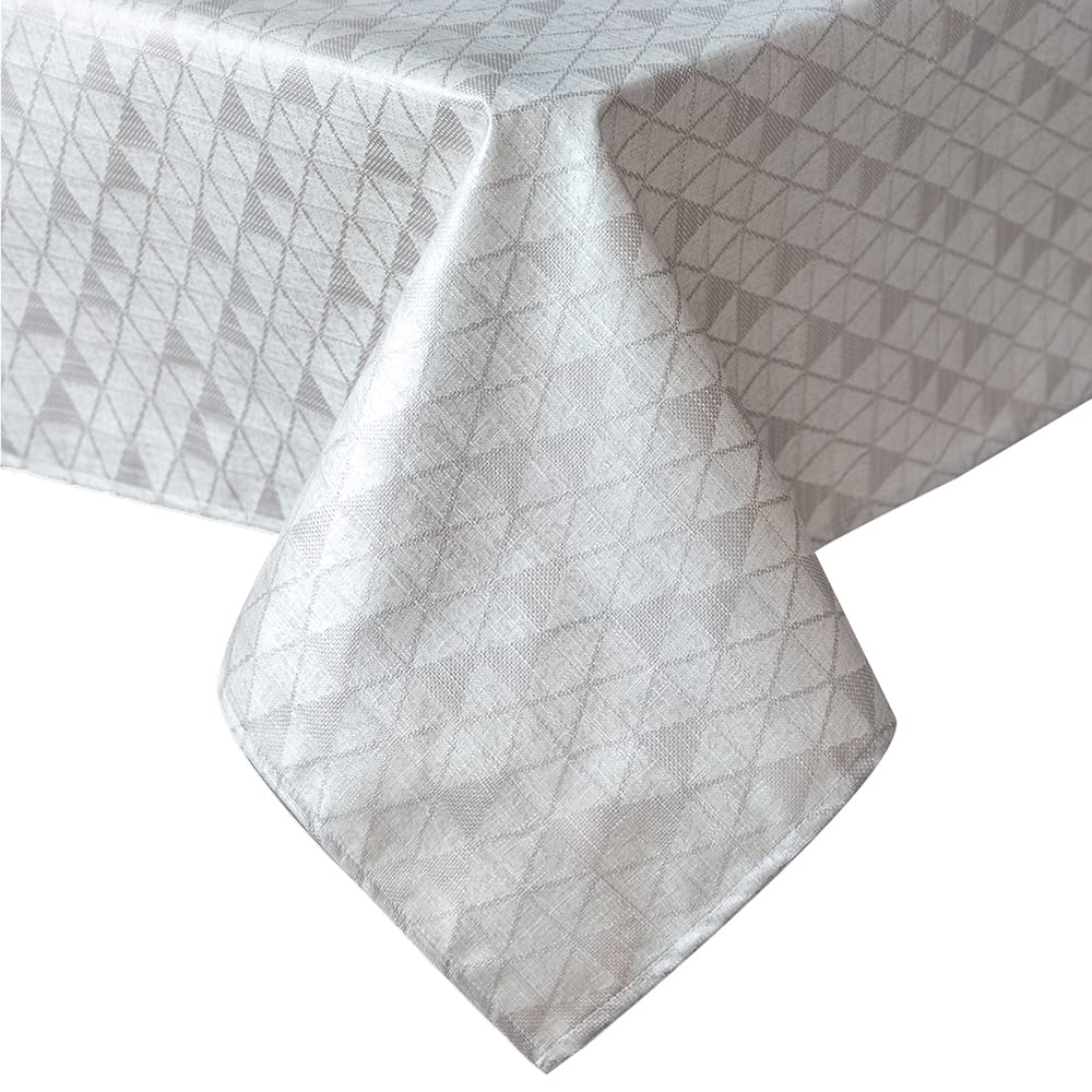 GLORY SEASON Waterproof Oilproof Wipeable Tablecloth Rustic Linen Style Fabric with TPU Vinyl Table Cloth Rectangle Table Cover for Kitchen Dining and Buffet Parties Camping