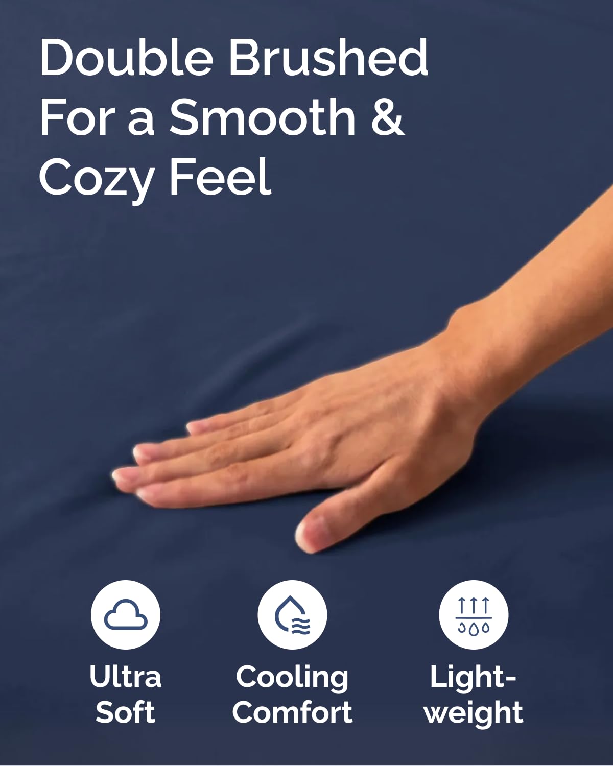 Full Size Fitted Bed Sheet - Pack of 2 Single Fitted Bottom Sheet Only - Fits Mattress Up to 16" Deep Pockets - Extra Soft, Breathable & Cooling - Hotel Quality, Shrink and Wrinkle Free - Navy Blue