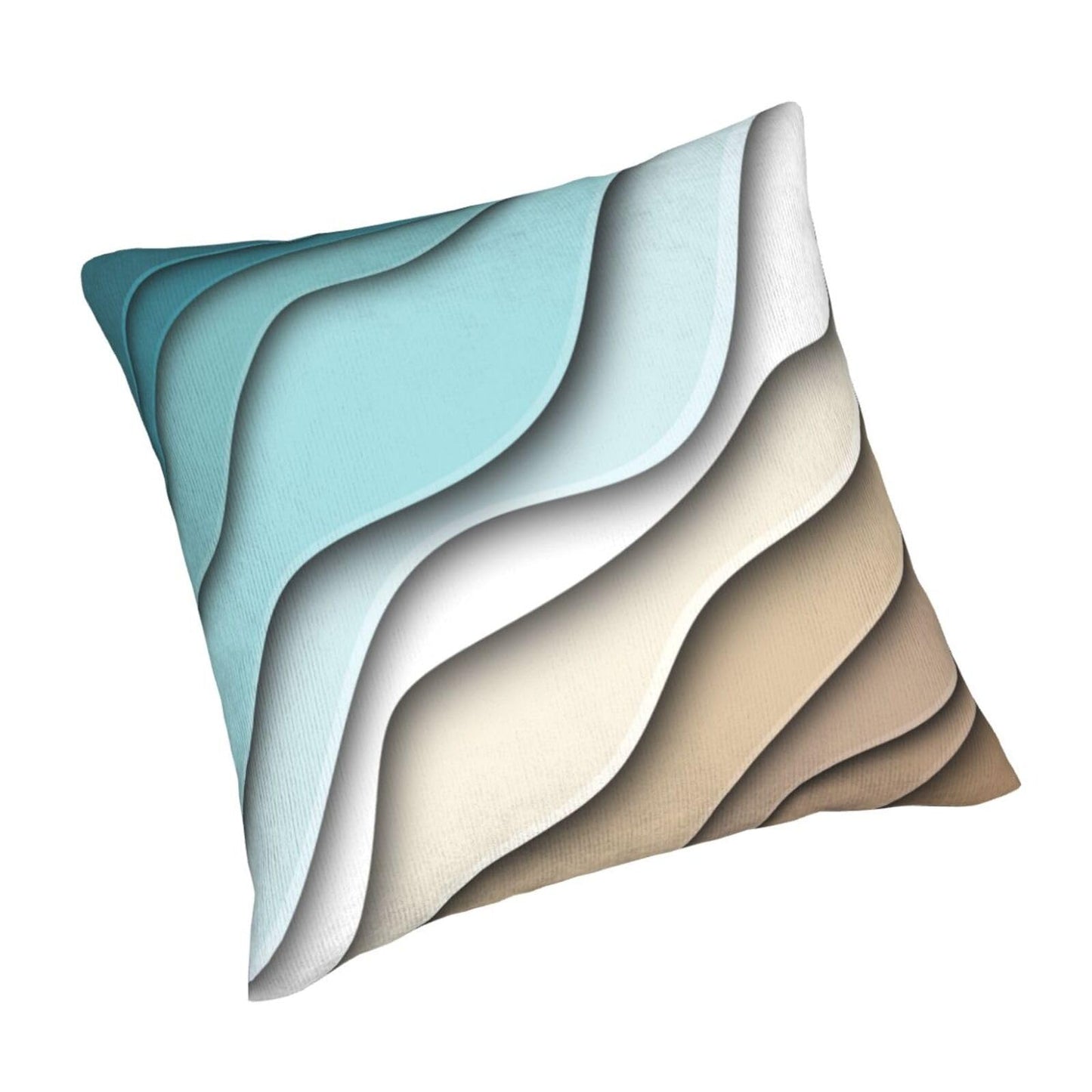 Droerfes Teal Wave Throw Pillow Covers Set of 2 Couch Pillow Case Decoration Cushion Covers for Sofa Home Living Room Bedroom Outdoor 18X18 Inch
