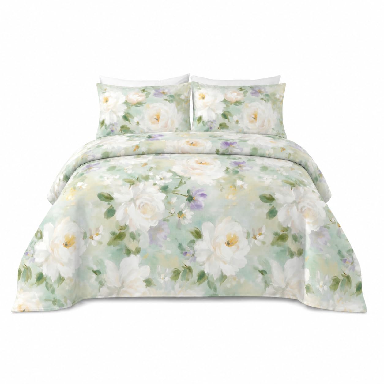 YIYEA Floral Sheets Twin Size, Premium Double Brushed Microfiber Bed Sheet Set for All Season, Soft Breathable, 16" Deep Pocket, Shrinkage and Fade Resistant, 3PC, Twin