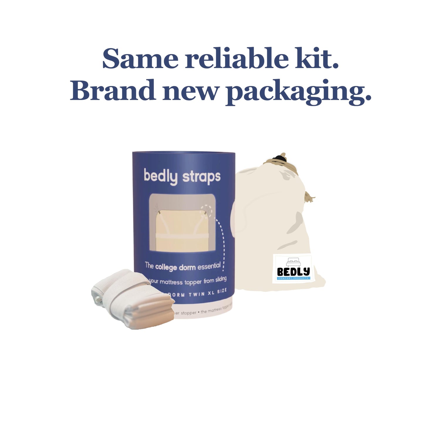 Bedly Straps/College Dorm Essential/Twin XL Certified/Bed Straps That Hold Mattress Topper in Place/Sheet Fastener/Multipurpose Strap w/Clips