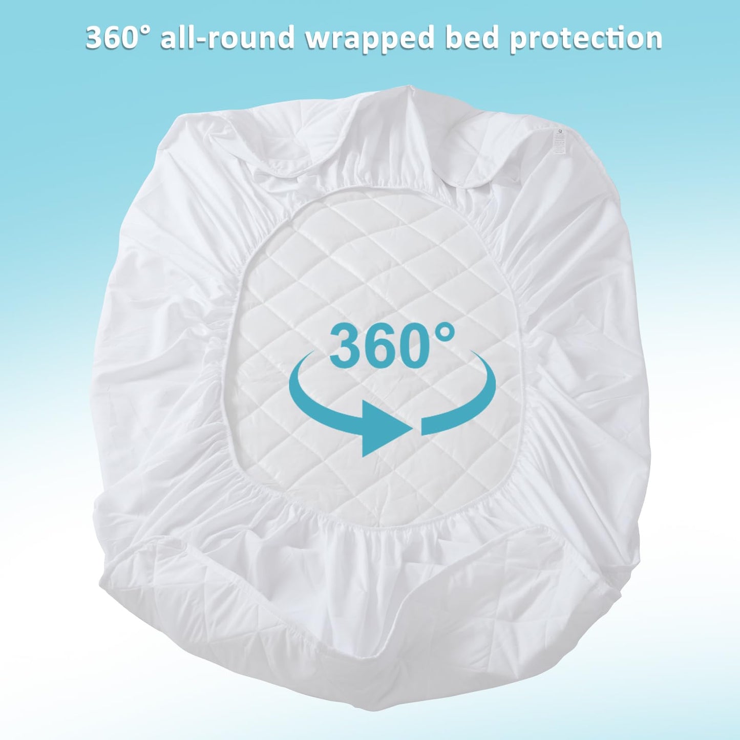 Hospital Bed Mattress Protector Cover Waterproof 36" x 80" x 14" Hospital Bed Sheets Incontinence Protection, Soft Breathable Mattress Pad for Elderly, Adults Machine Washable, White