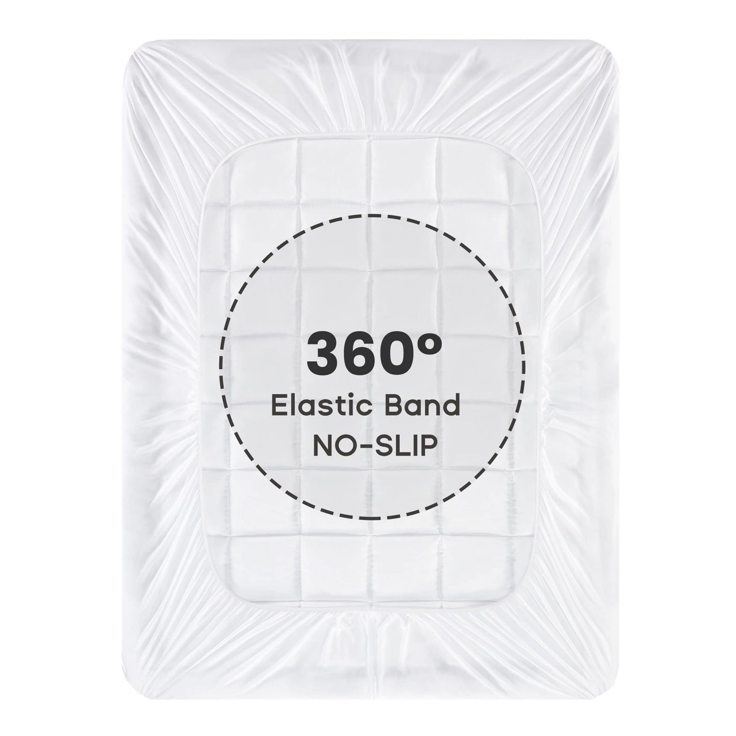 Sonive Twin Mattress Protector, Mattress Topper up to 21 Inches Deep Pocket, Cozy Mattress Pad Microfiber Fitted Mattress Breathable Mattress Cover Machine Washable White