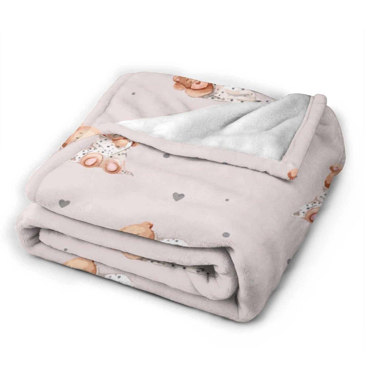 Perinsto Cute Bears Throw Blanket Ultra Soft Warm All Season Decorative Fleece Blankets for Bed Chair Car Sofa Couch Bedroom 50"X40"