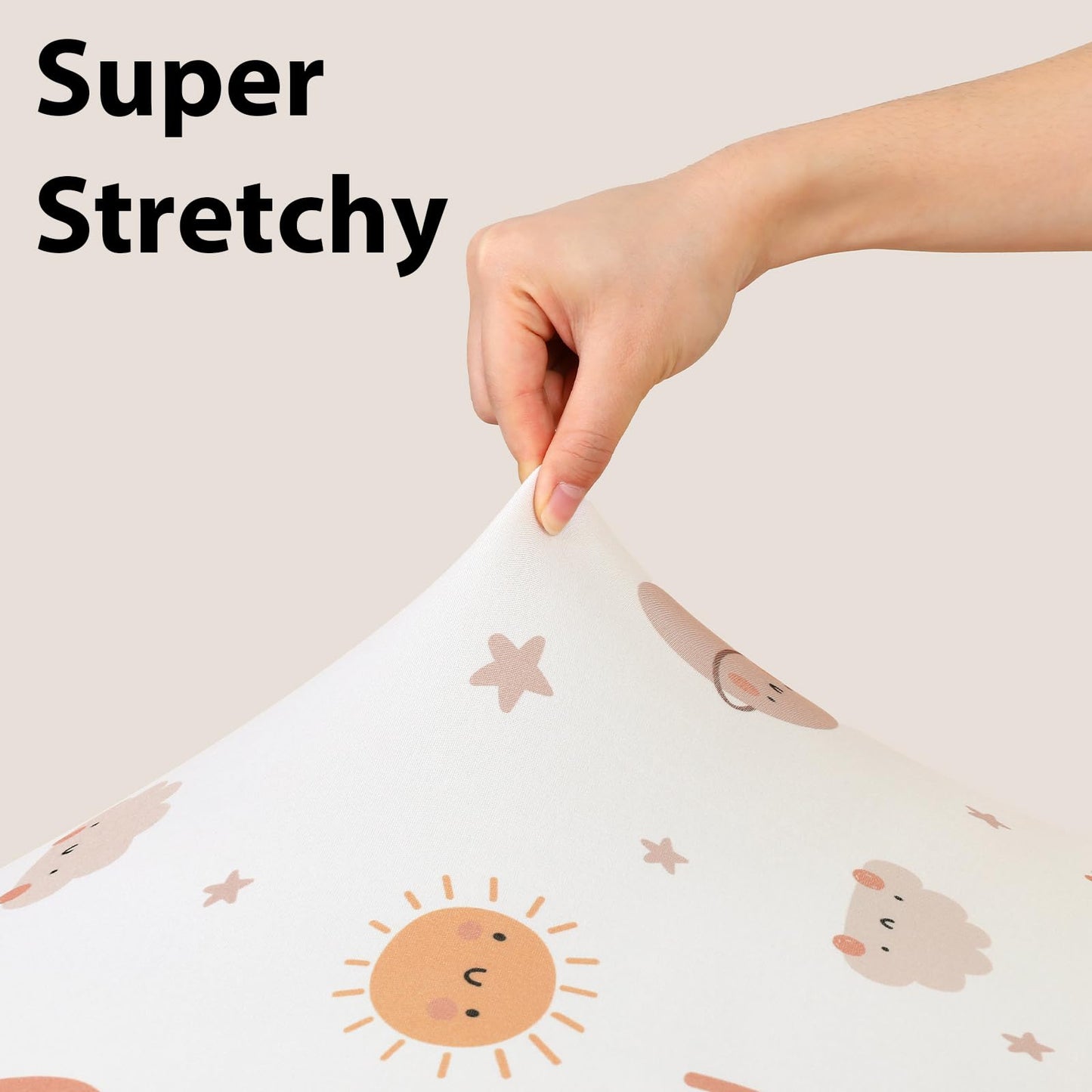 FIEMOL Baby Crib Sheets for Boys and Girls, 3 Pack Fitted Toddler Bed Sheets Neutral for 52”x28” Standard Crib and Toddler Mattresses, Super Soft Microfiber Orange Sun Rainbow