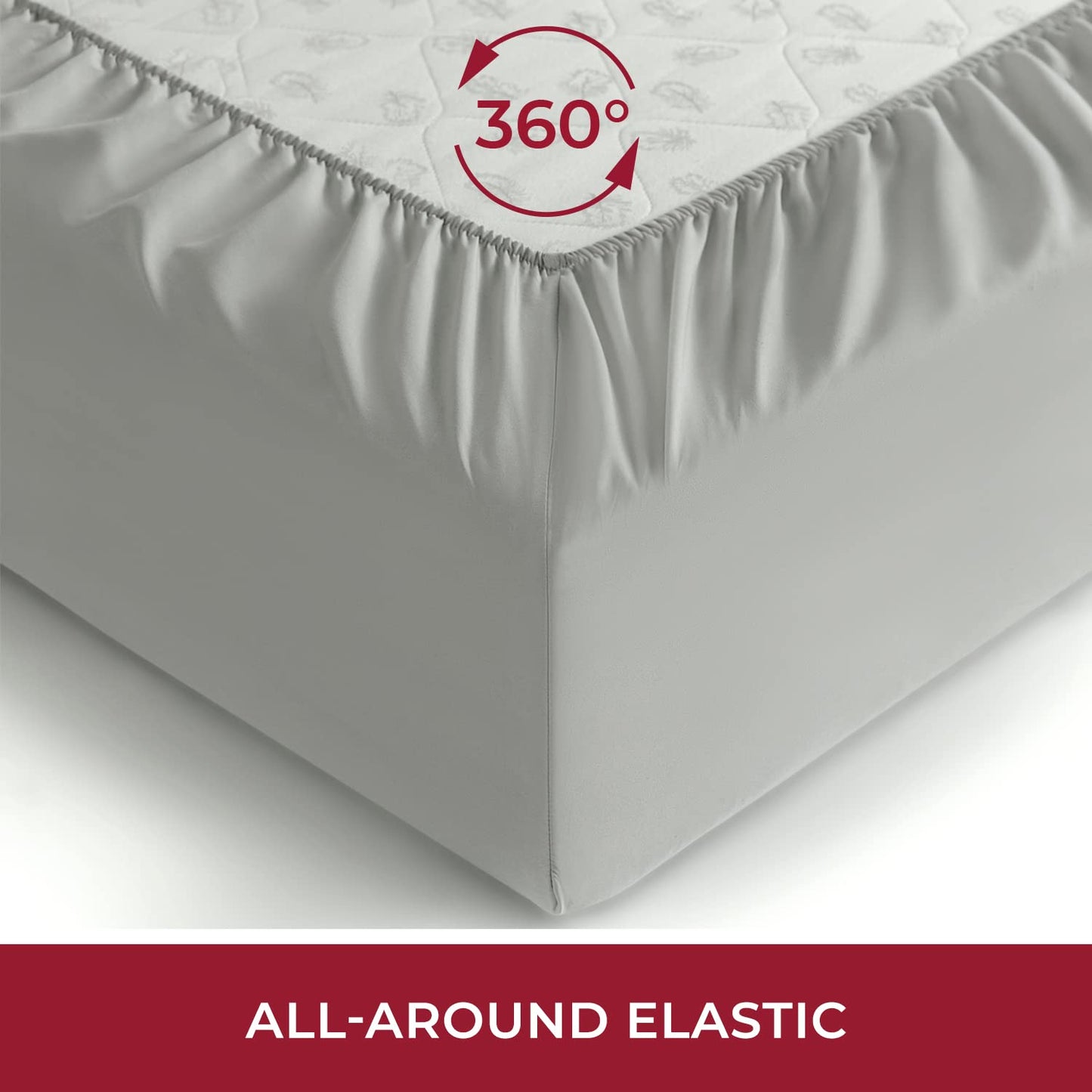 Mellanni Extra Deep Pocket King Fitted Sheet - Iconic Collection Bedding Sheets with up to 21 inch Deep Pocket - Soft & Cooling - Fade & Stain Resistant - 1 PC (King, Light Gray)
