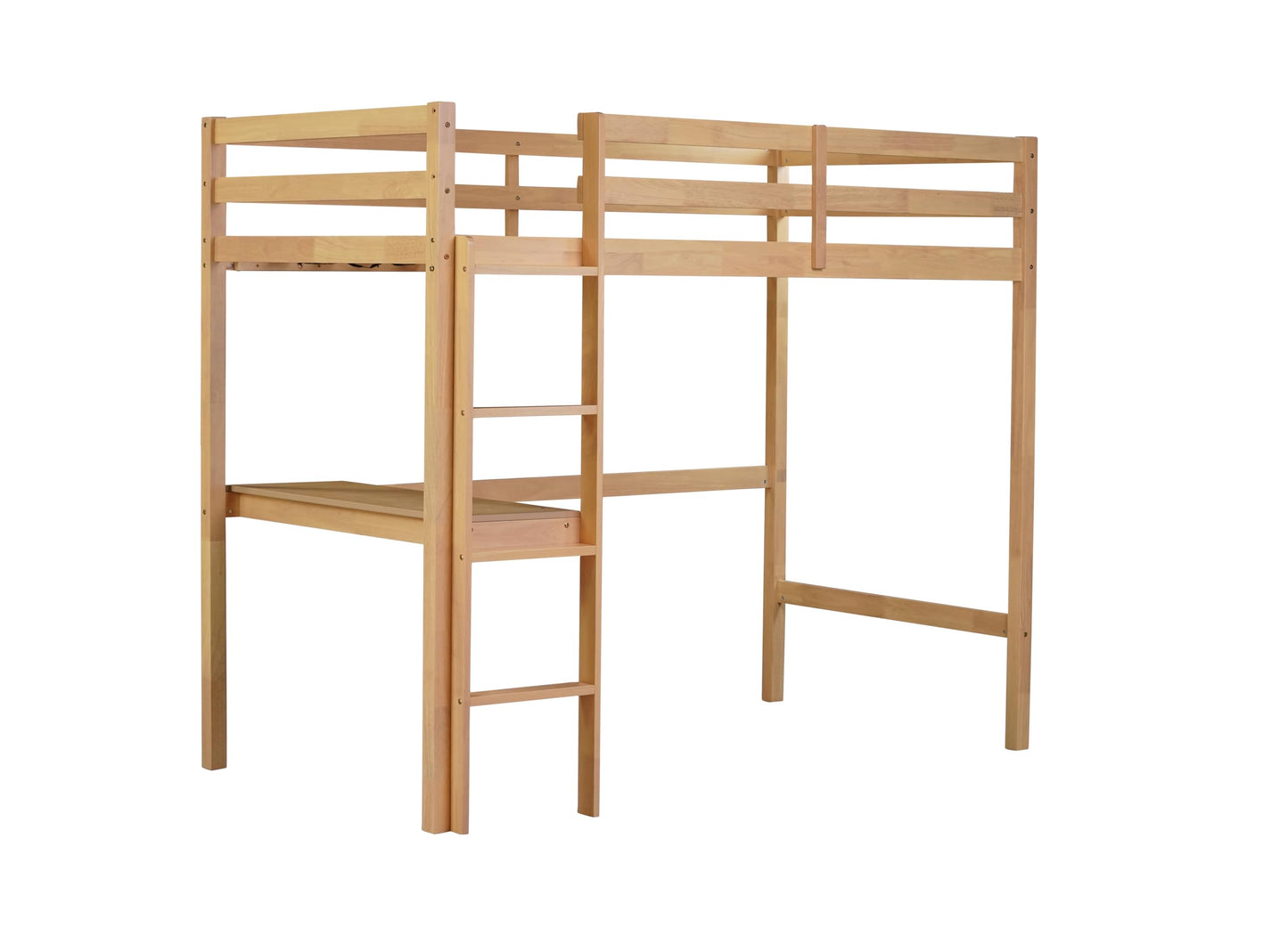 Bellemave Twin Loft Bed with Desk,Loft Bed for Kids, Boys, Girls,Wooden Loft Be Frame with Desk and Ladder, Natural