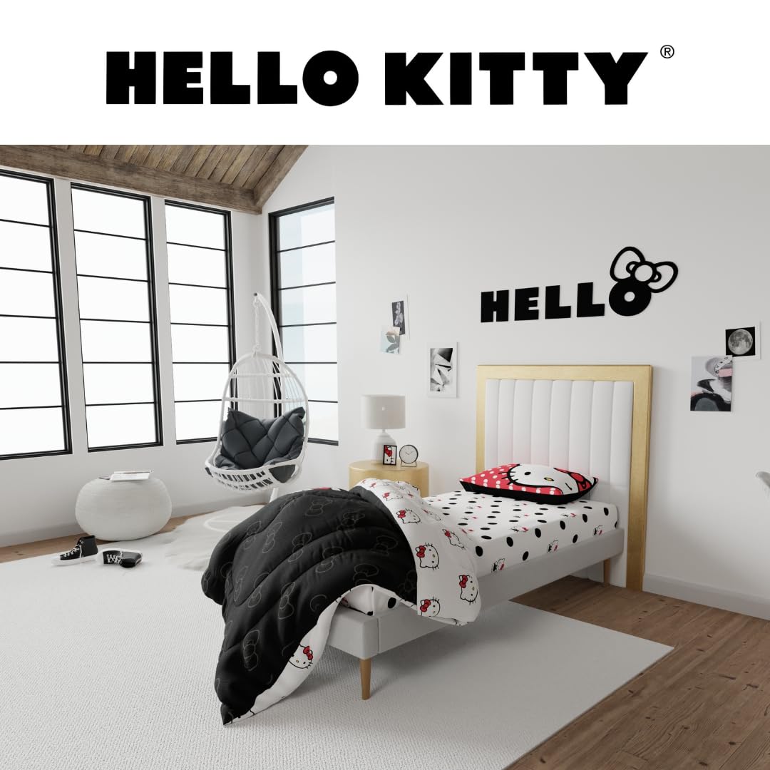 Hello Kitty Bedding Super Soft Cozy Microfiber Reversible Comforter, Twin, (Officially Licensed Product) By Franco Collectibles