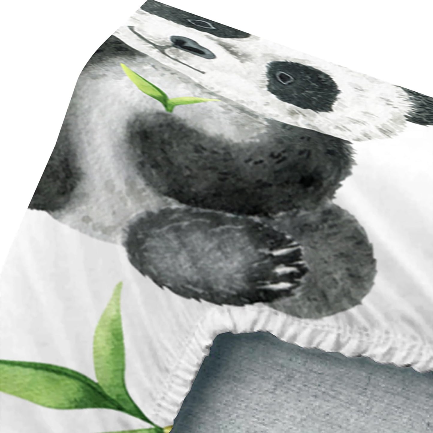 AILONEN Kawaii Fitted Sheet Set, Kids Lovely Panda Bedding Set Twin Size for Boys Girls, Black and White Soccer Print Bamboo Bed Sheet Set 3-Piece, 1 Fitted Sheet + 2 Pillowcases