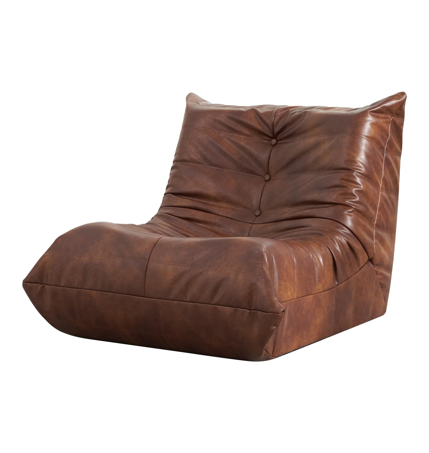 Hobestluk Bean Bag Chair for Kids Toddler Bean Bag Chair with Memory Foam Filler Leather Beanbag with Spacious Design Bean Bag Couch for Reading Gaming Relaxing (Brown, Small)