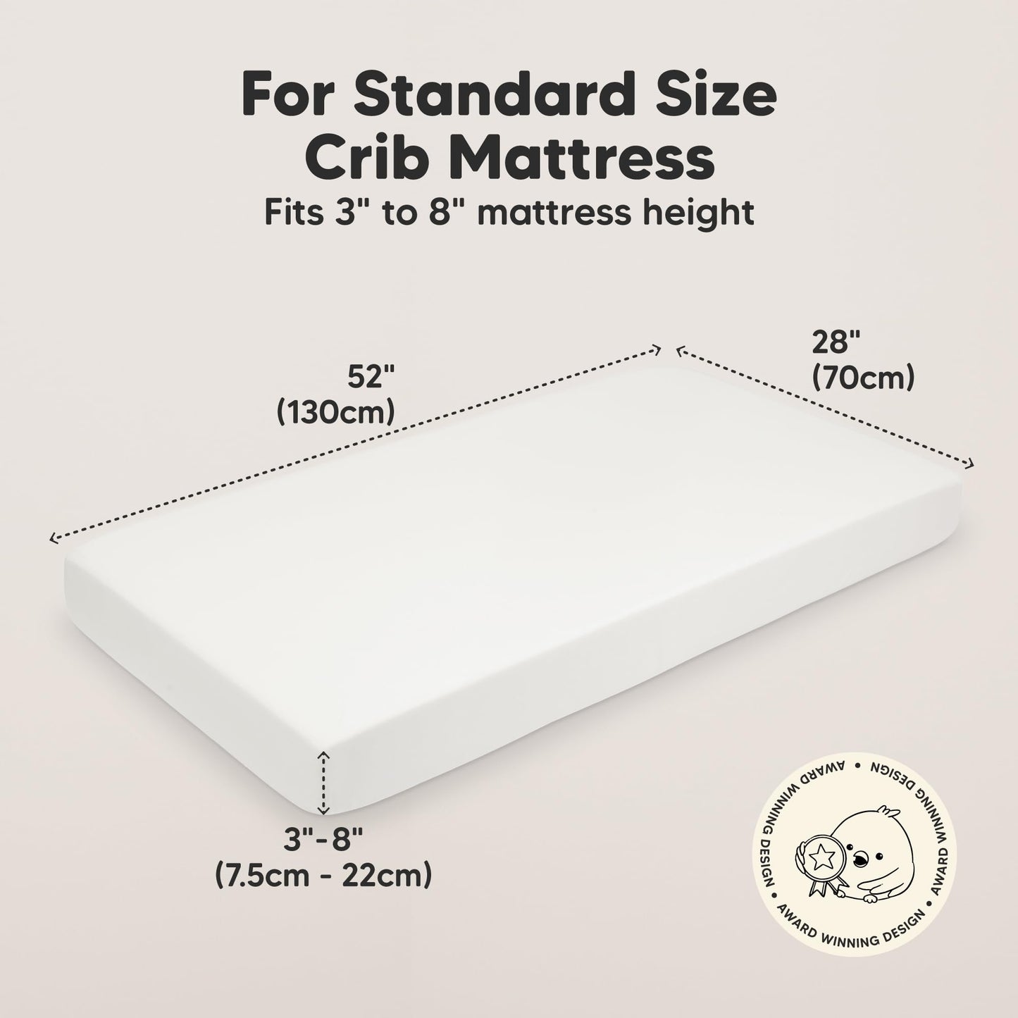 KeaBabies 2-Pack Organic Cotton Crib Sheets for Boys, Girls - 52x28 Fitted Crib Mattress Sheet Neutral, Breathable Cover for Baby Bed Set, Toddler Mattress, Soft & Cute Prints (Soft White)
