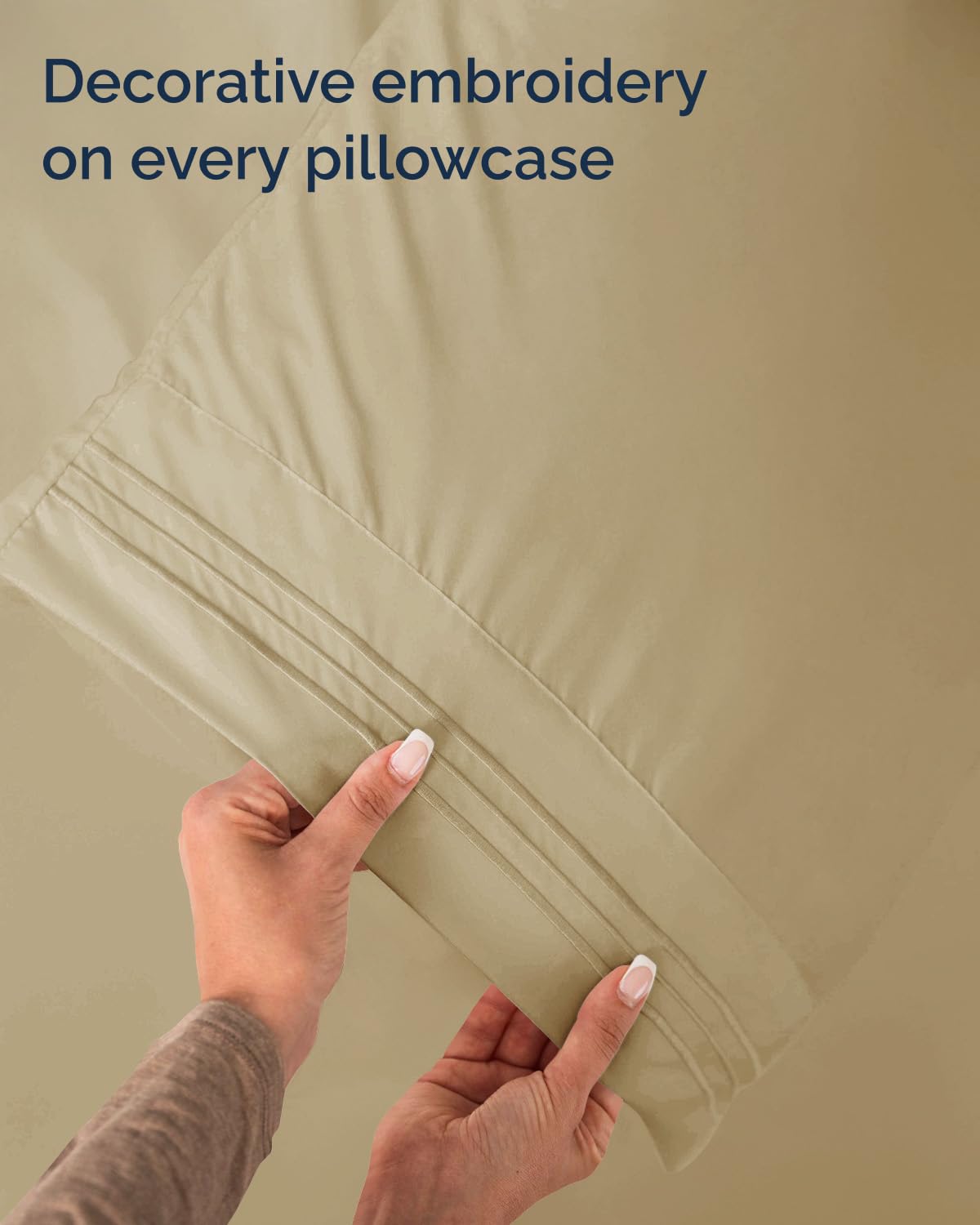 Twin Size 3 Piece Sheet Set - Comfy Breathable & Cooling Sheets - Hotel Luxury Bed Sheets for Women & Men - Deep Pockets, Easy-Fit, Extra Soft and Wrinkle Free Sheets - Beige Oeko-Tex Bed Sheet Set