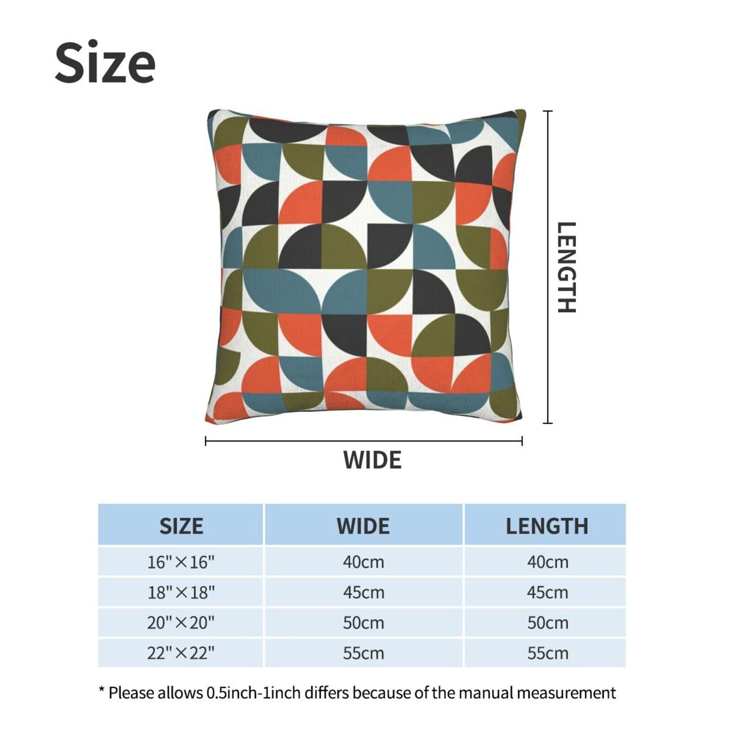 aipoase Mid Century Throw Pillow Covers 18 X 18 Inch Set of 2 Pillow Cases Decoration Cushion Cover for Sofa Bedroom Living Room Outdoor