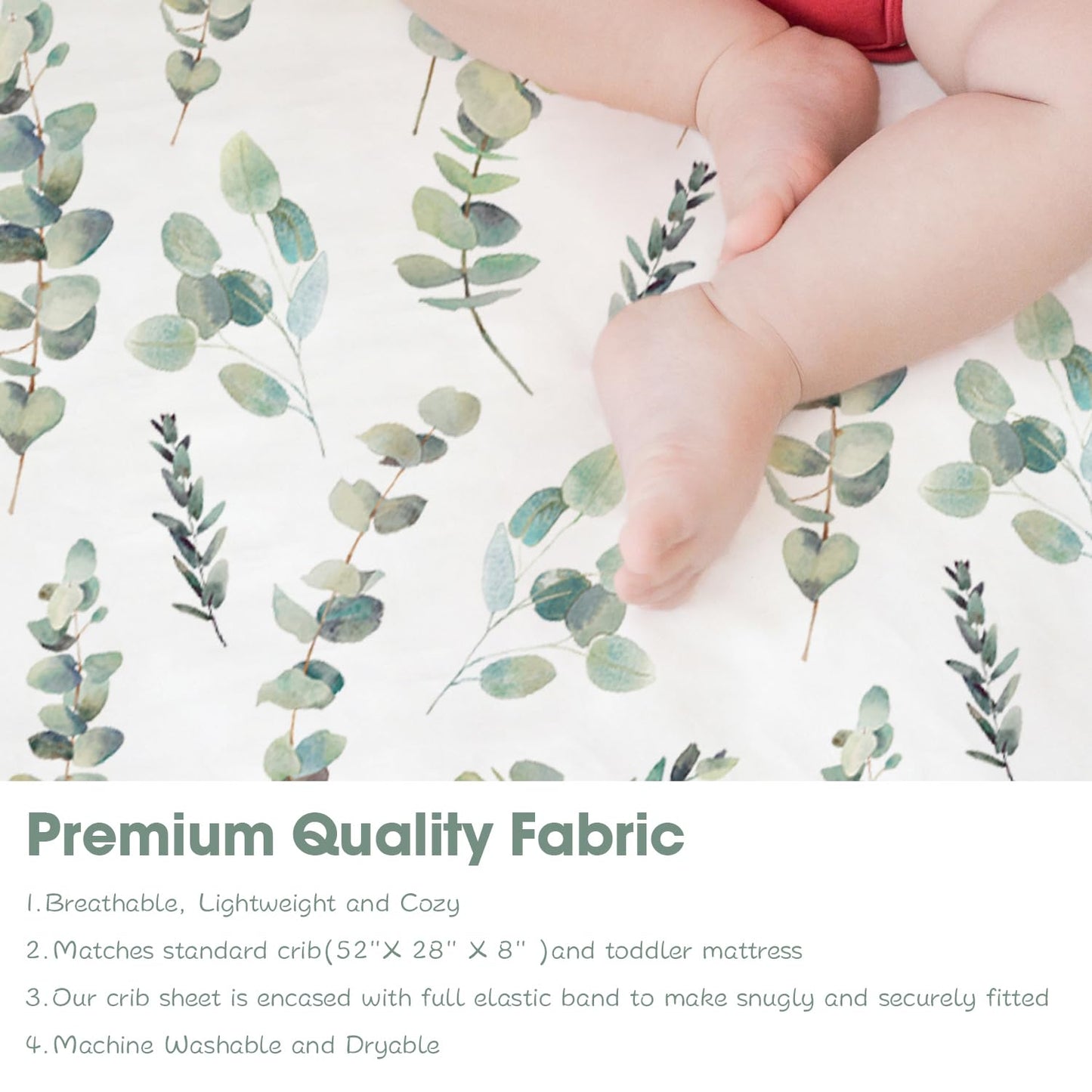 Bimocosy Crib Sheets 4 Pack, Baby Crib Sheets Fitted for Boys and Girls Breathable & Snug Fit, Soft Toddler Bed Sheets for Standard Crib Mattress Nursery Daycare Essentials, Bear Cub