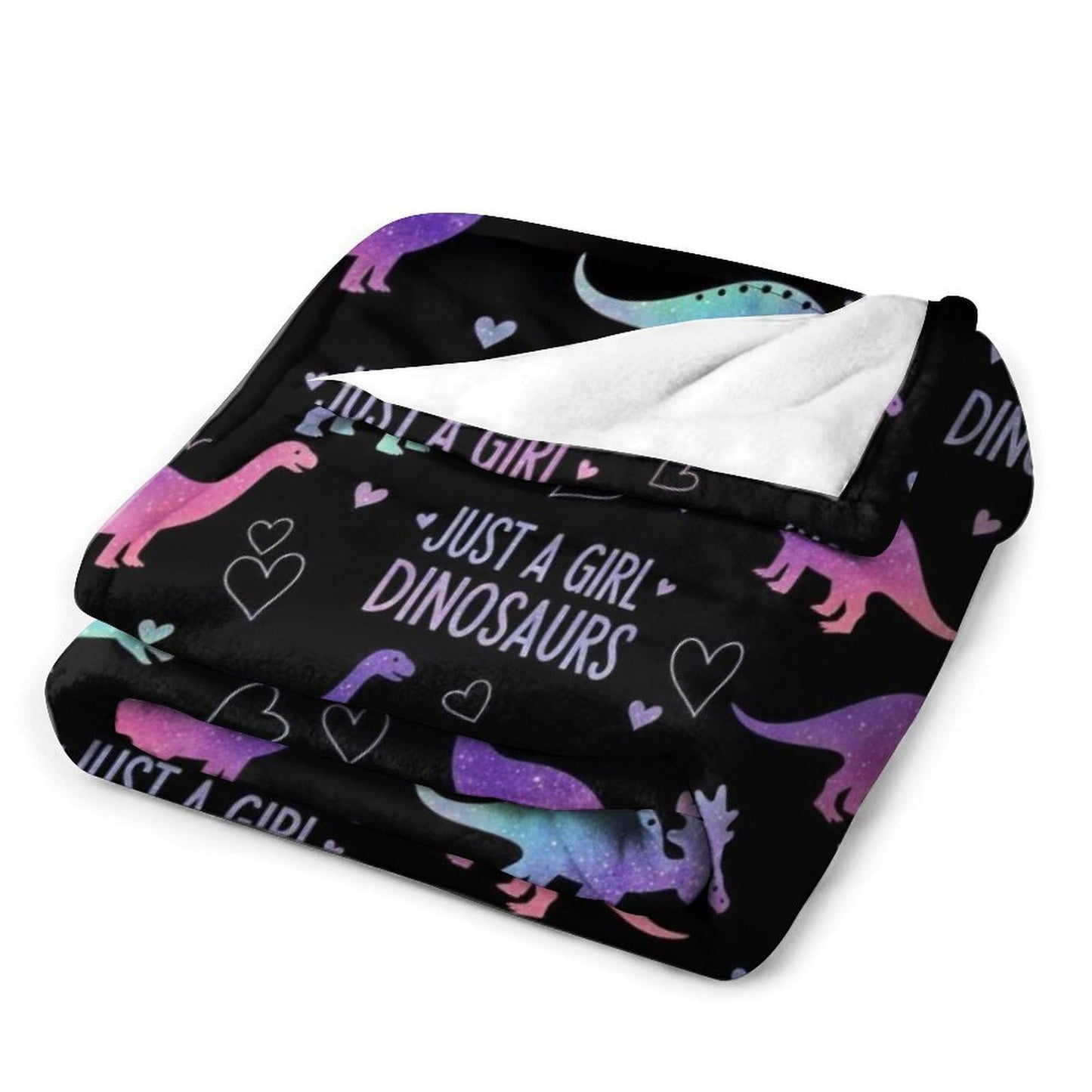 Meaudiwes Fashion Blanket Carpet, Flannel Blanket Winter Warm Blanket for Women Men Compatible with Just A Girl Who Loves Dinosaurs