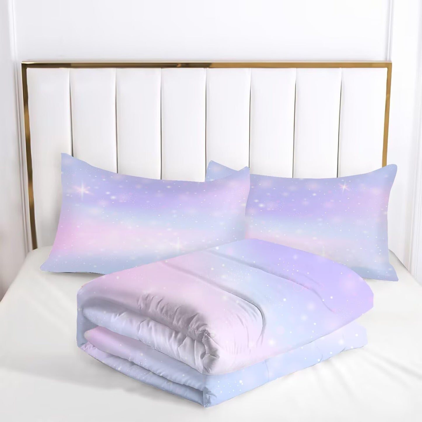 kxry Purple Galaxy Comforter Set Full Size Dreamy Soft Duvet Bedding