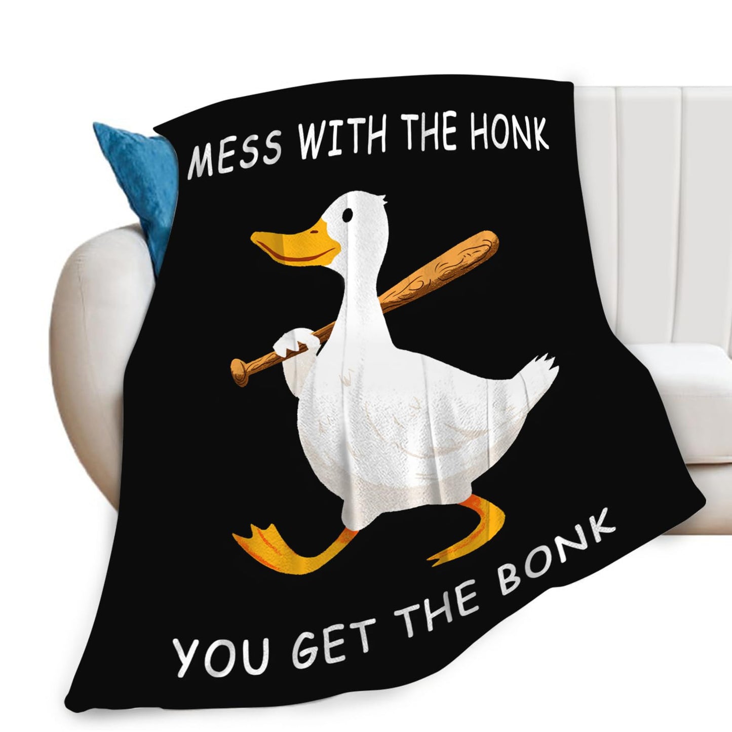 Duck Blanket for Kids, Funny Duck Lovers Fleece Blanket Gifts for Boys Girls, Warm Cozy Soft Flannel Stuff for Bed Sofa Couch 50" x 40"