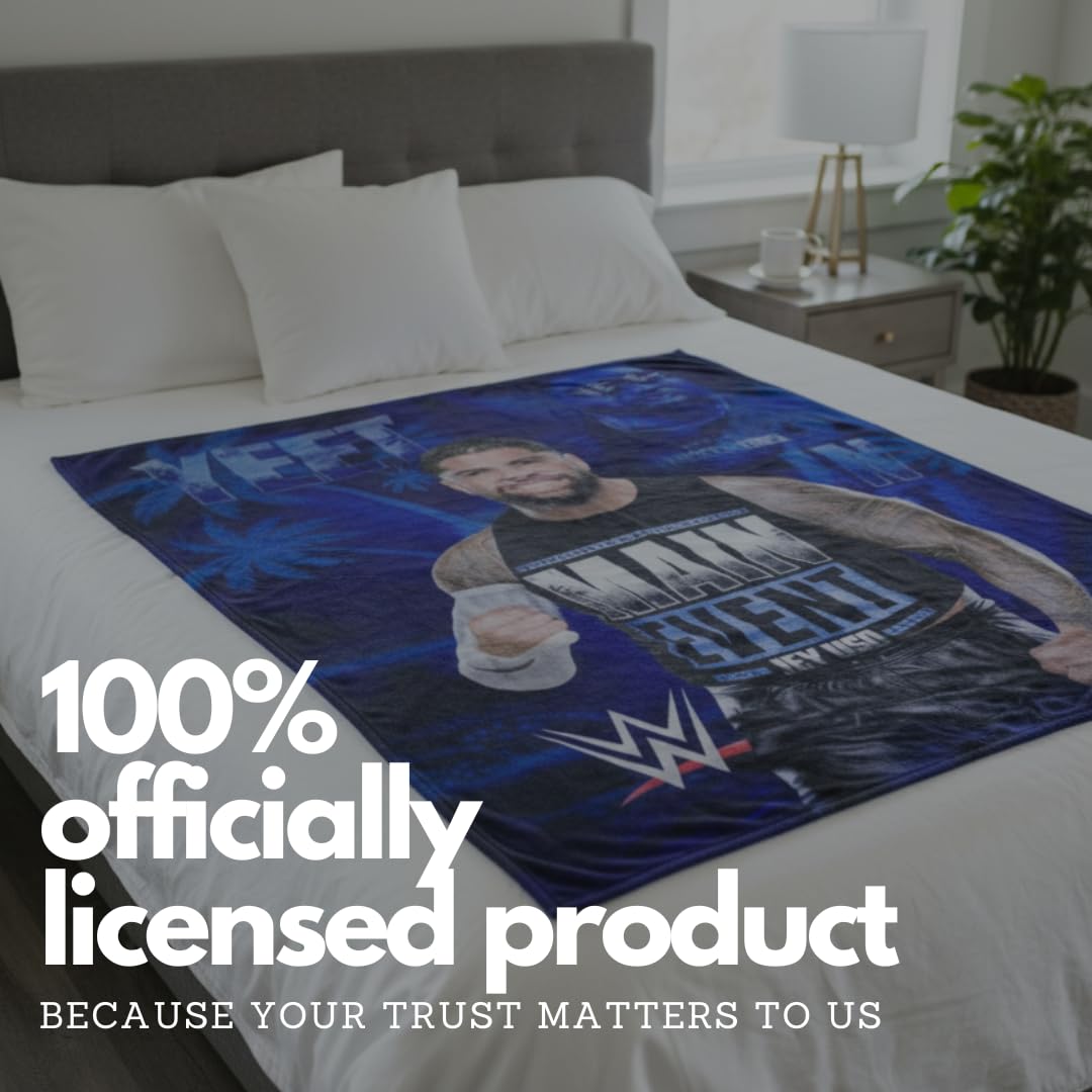 WWE Jey USO Yeet Main Event Champions Bedding Super Soft Throw Blanket, 46 in x 60 in, (Official Licensed Product) by Franco Collectibles