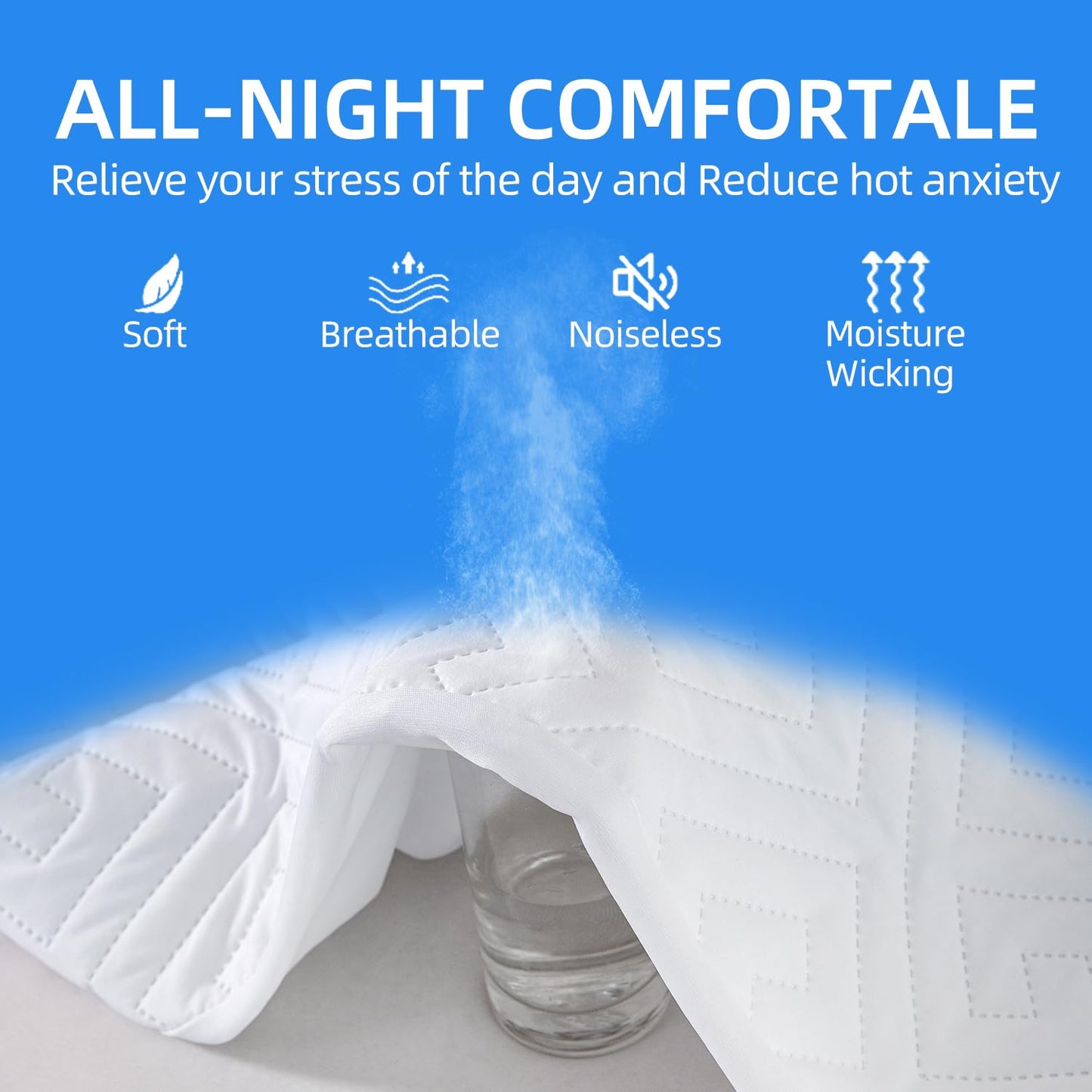 Waterproof Mattress Protector Full Size,Quilted Bed Mattress Cover 325GSM,6"-18''Deep Pocket Fitted Sheet,Ultra-Soft Breathable Noiseless Mattress Pad Cover,Machine Washable Full Mattress Protector