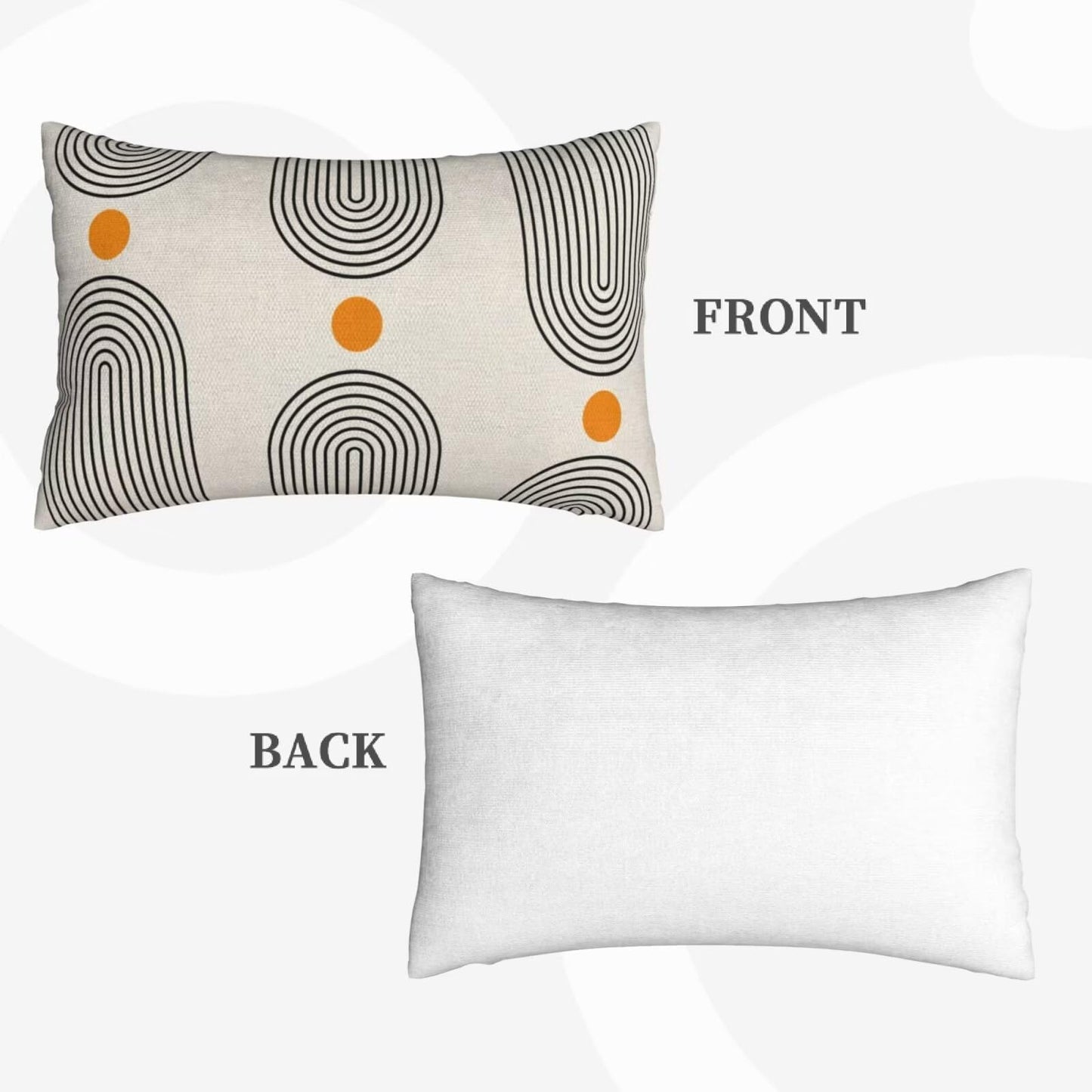 Jecuwo Boho Mid Century Pillow Covers 12x20 Inch Set of 2, Abstract Simple Sun Arch Decorative Throw Pillowcase Boho Modern Outdoor Farmhouse Cushion Cover for Sofa Couch Bed Living Room Decor